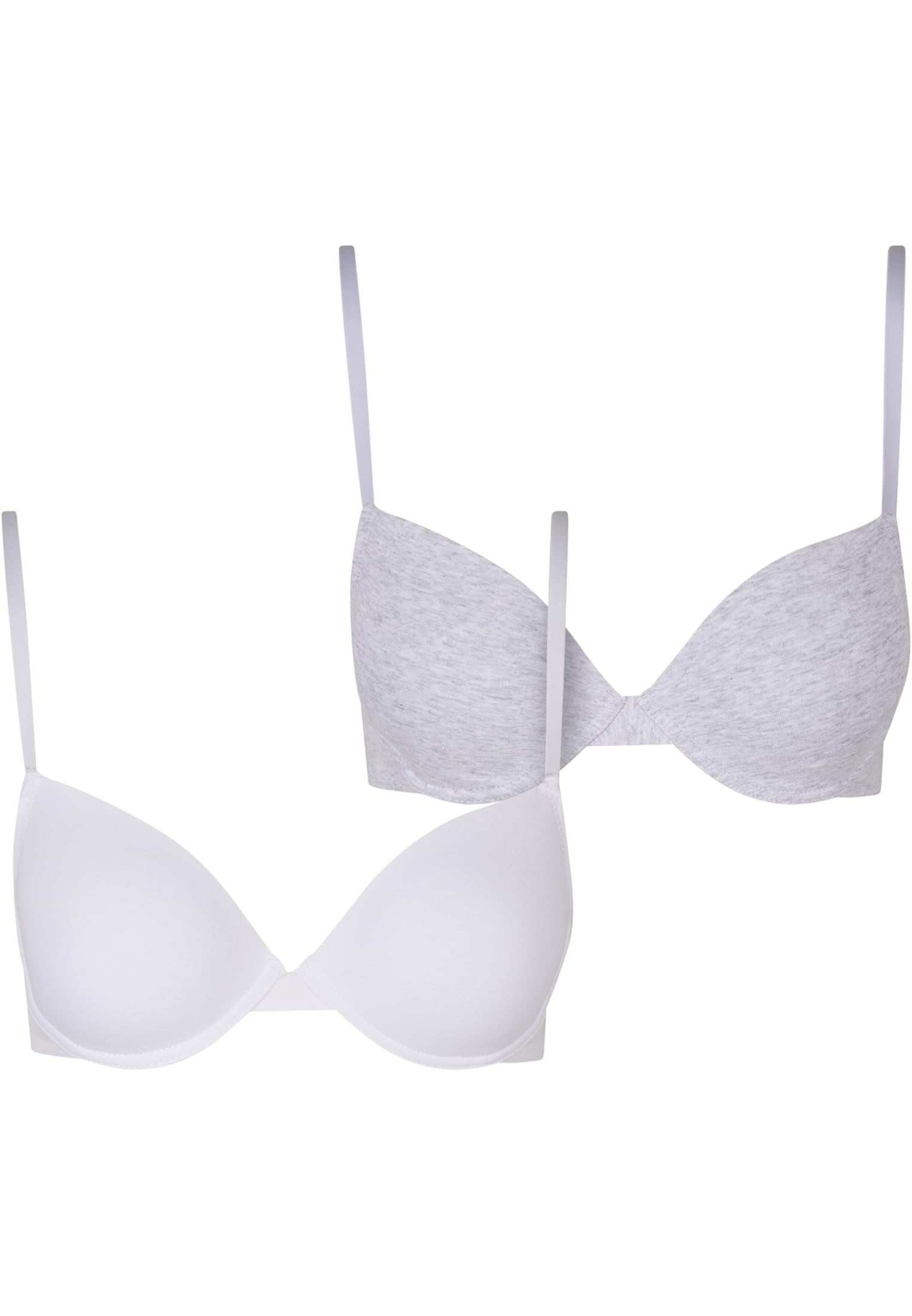 Ladies Basic Cotton Bra 2-Pack white+heathergrey 70A - variant image 4