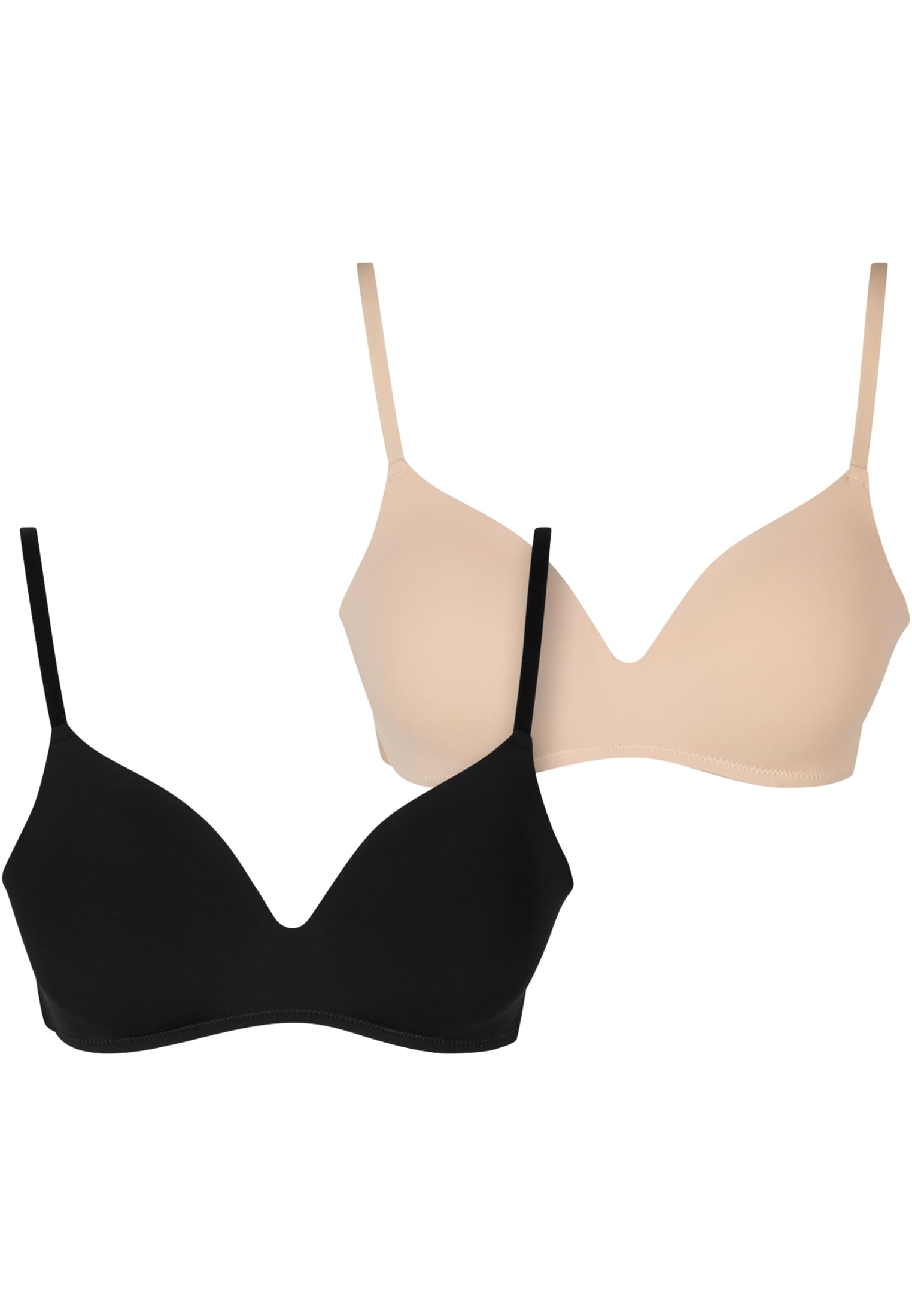 Ladies Basic padded Bra 2-Pack black+nude 70A - variant image 1
