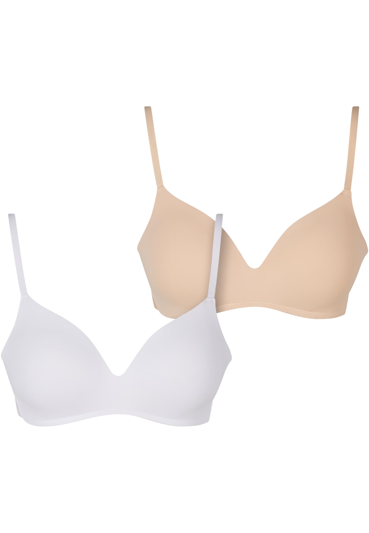 Ladies Basic padded Bra 2-Pack white+nude 70A - variant image 1