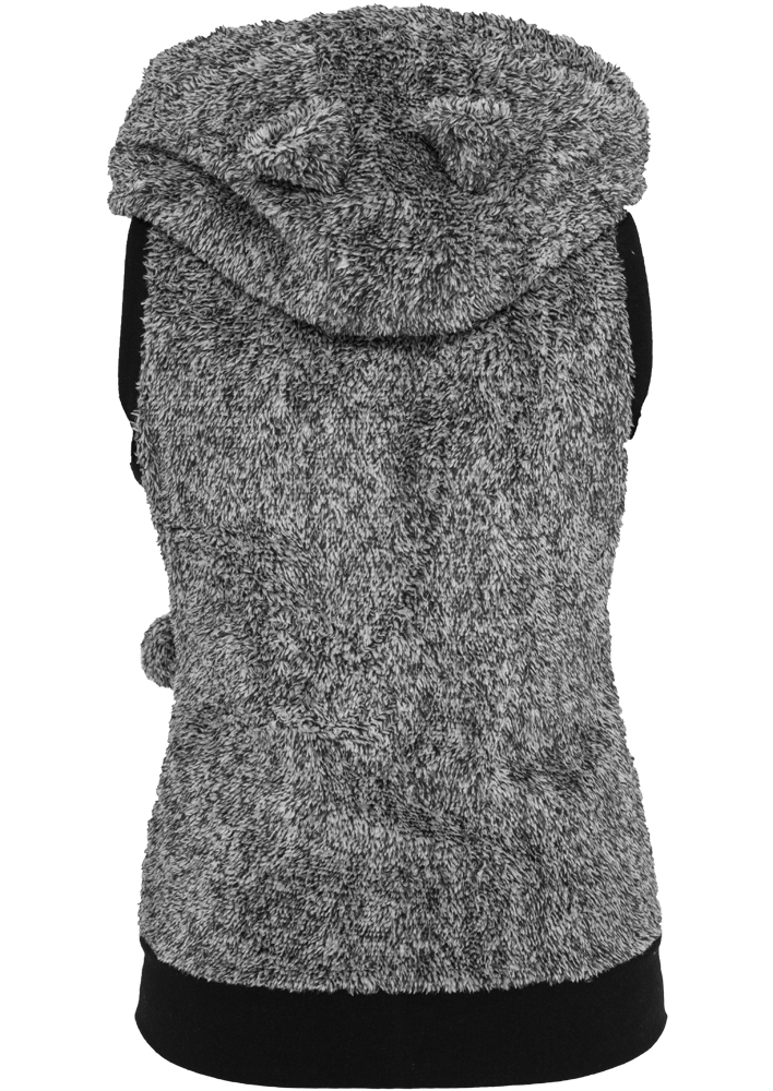 Ladies Melange Teddy Vest blk/wht M - variant image 1