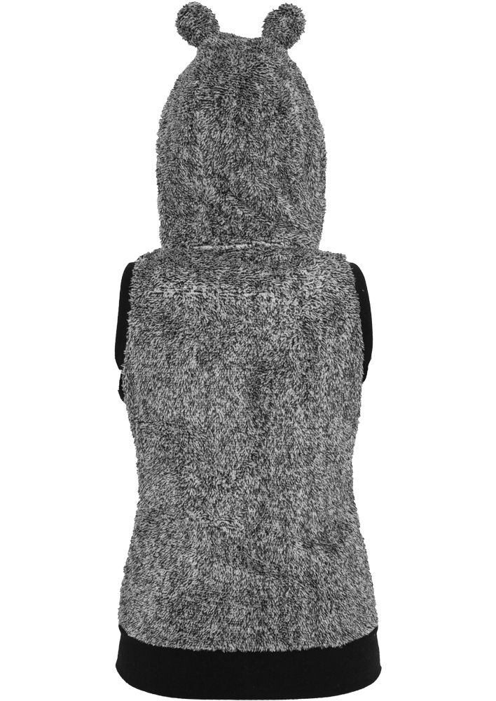 Ladies Melange Teddy Vest blk/wht M - variant image 2