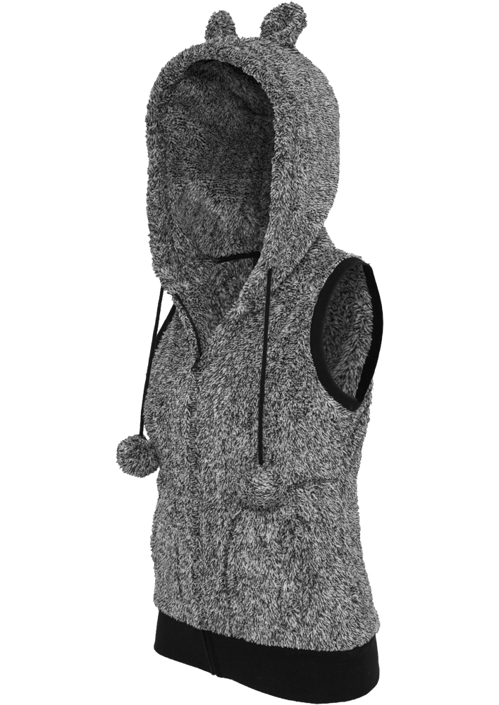 Ladies Melange Teddy Vest blk/wht M - variant image 5