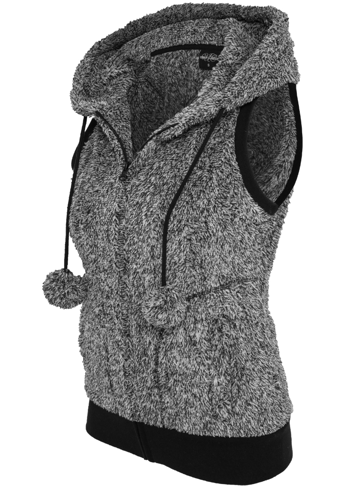 Ladies Melange Teddy Vest blk/wht M - alternate variant 1