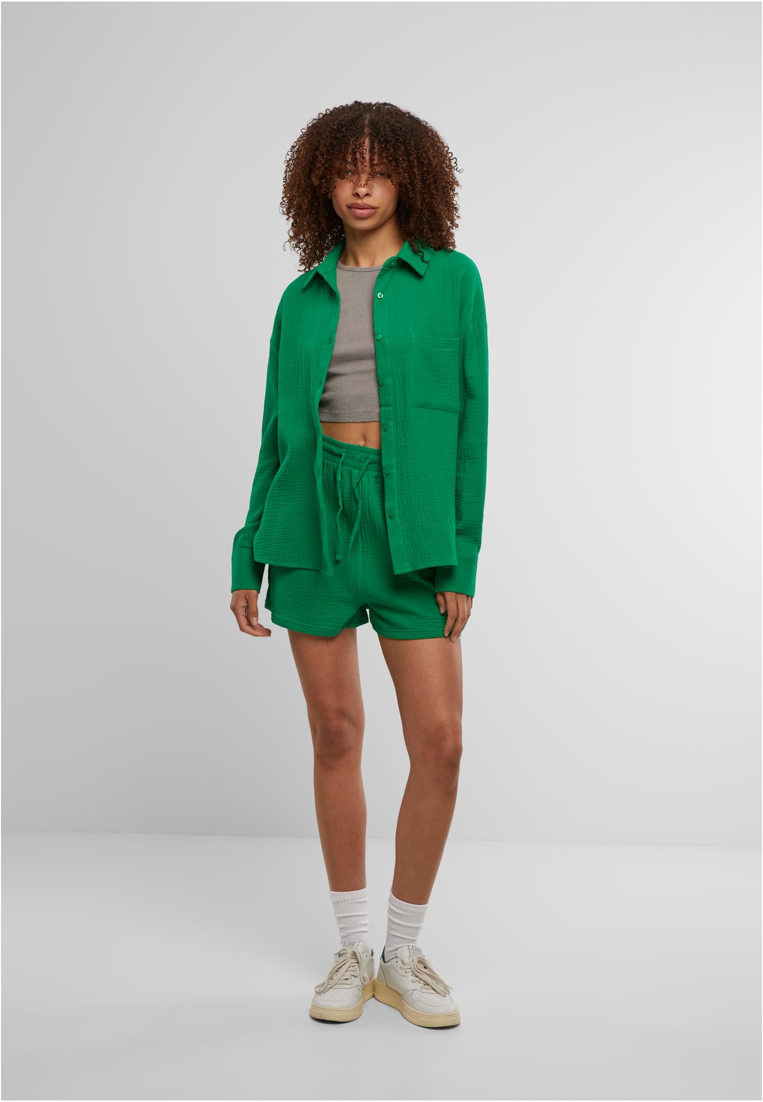 Ladies Musselin Shorts froggreen 3XL - variant image 4