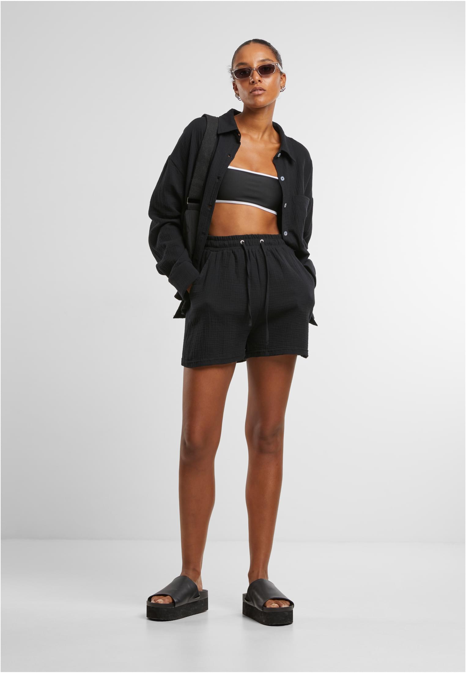 Ladies Oversized Musselin Blouse black 3XL - variant image 2