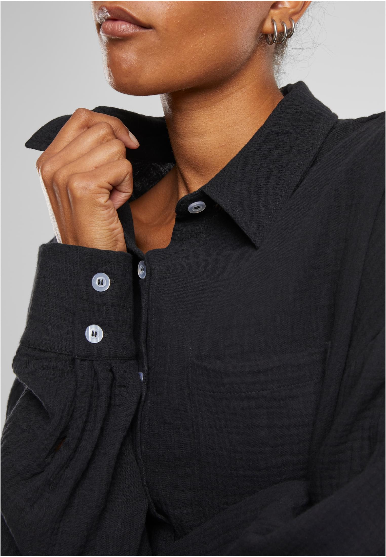 Ladies Oversized Musselin Blouse black 3XL - variant image 3