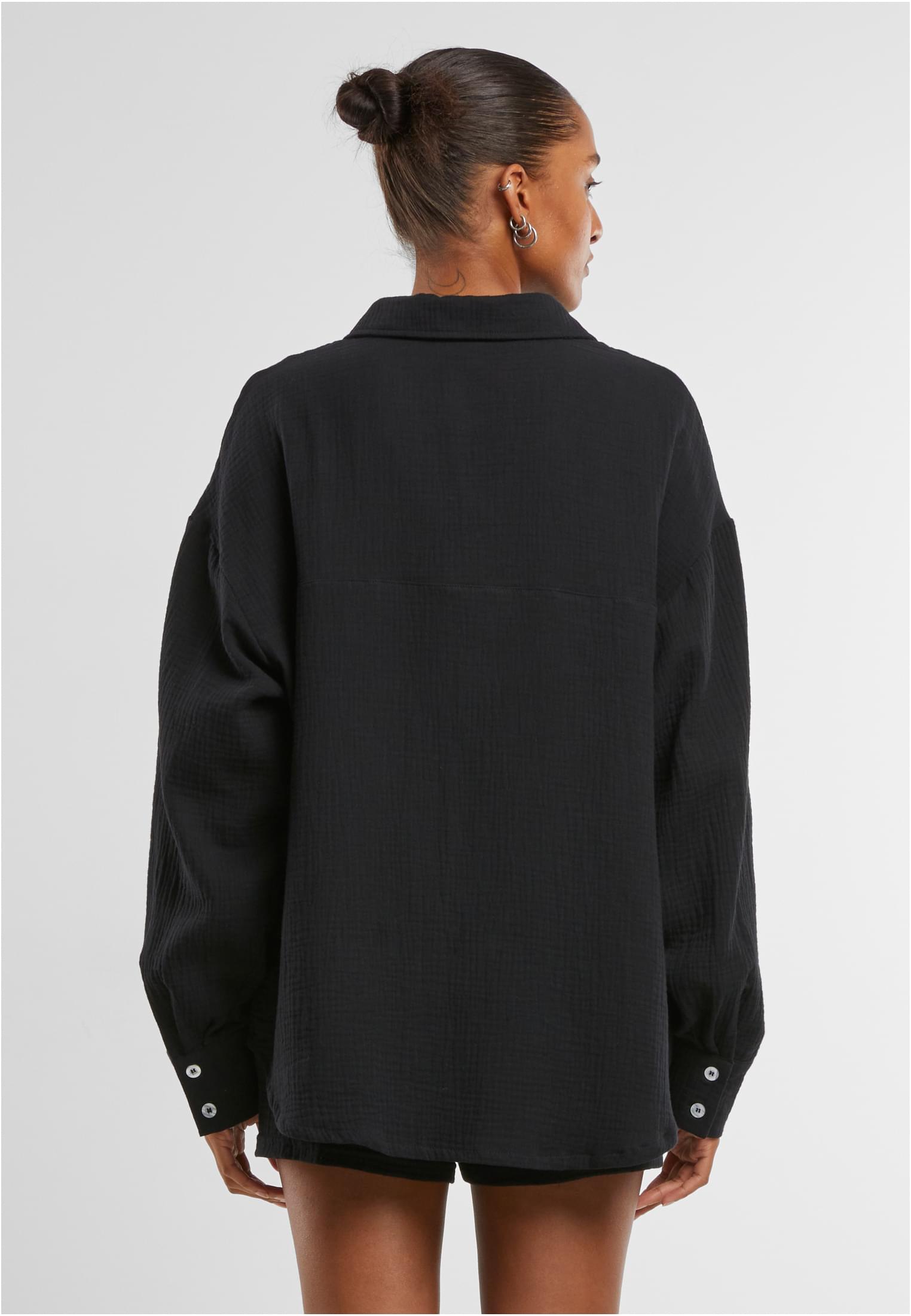 Ladies Oversized Musselin Blouse black 3XL - variant image 1