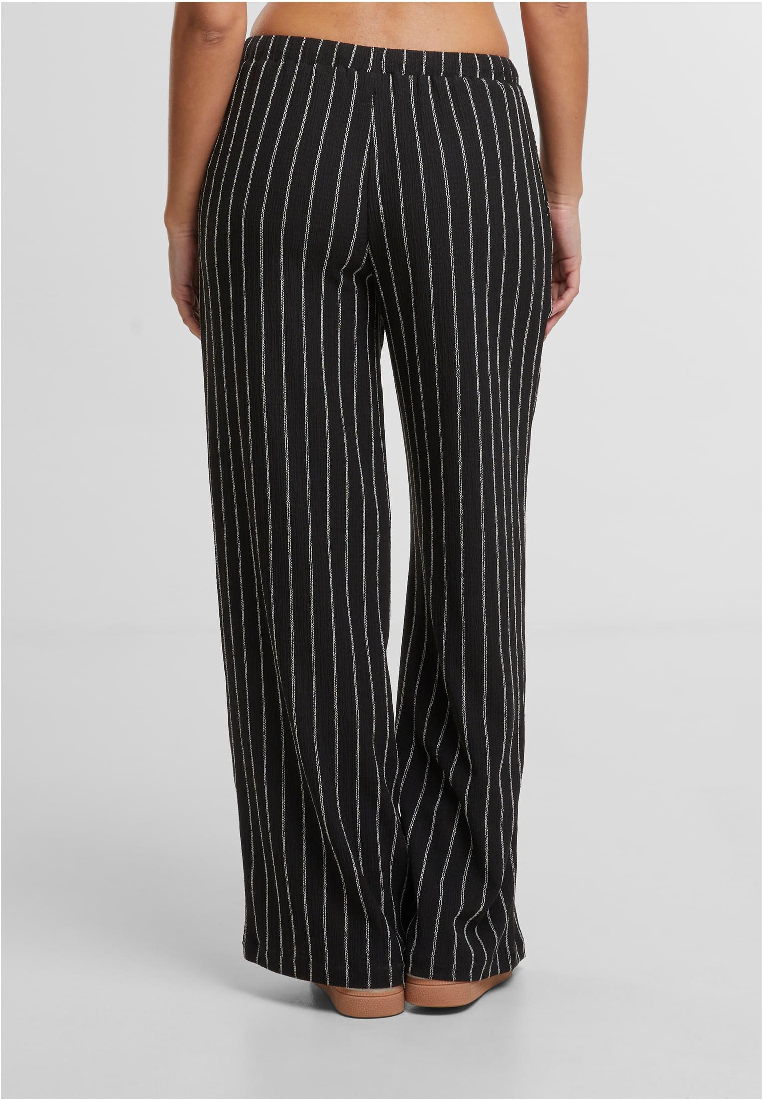 Ladies Structured Striped Relaxed Fit Pants black/offwhite XS - variant image 2