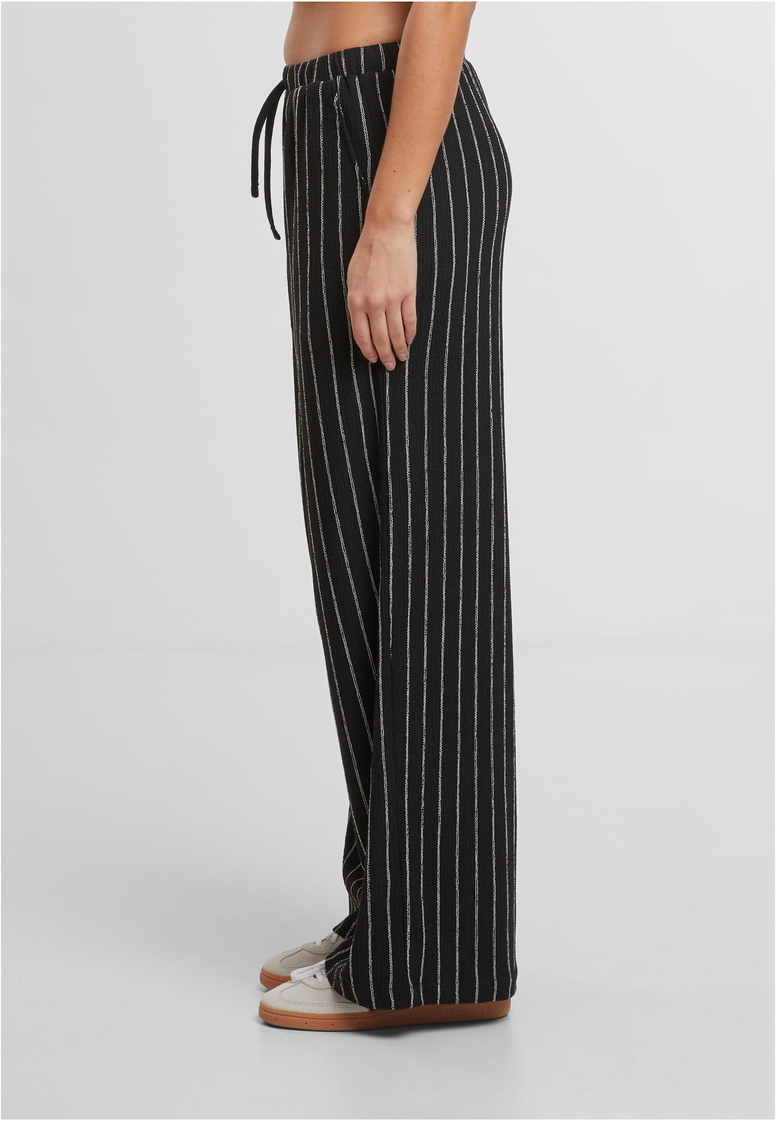 Ladies Structured Striped Relaxed Fit Pants black/offwhite XS - variant image 1