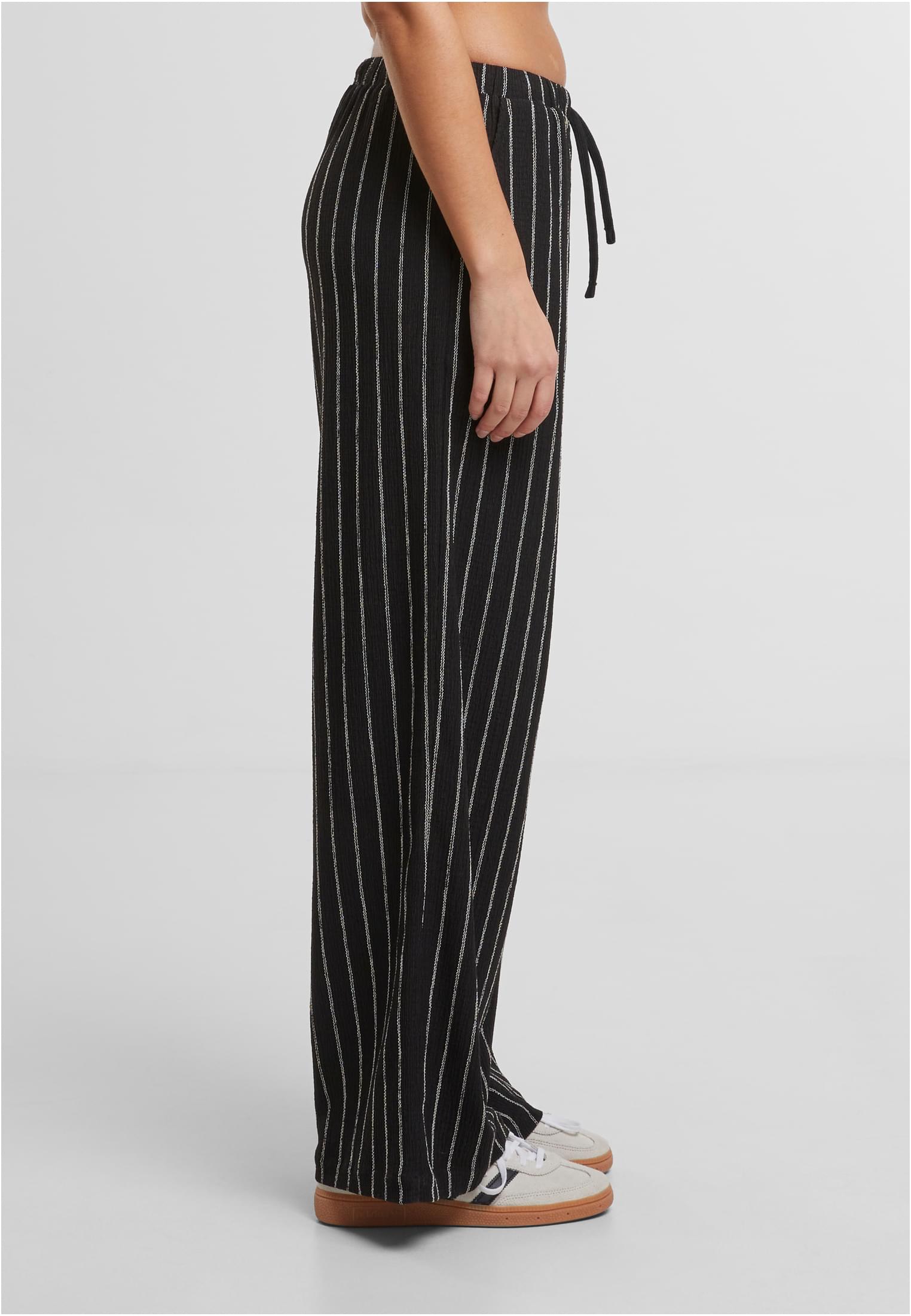 Ladies Structured Striped Relaxed Fit Pants black/offwhite XS - variant image 3