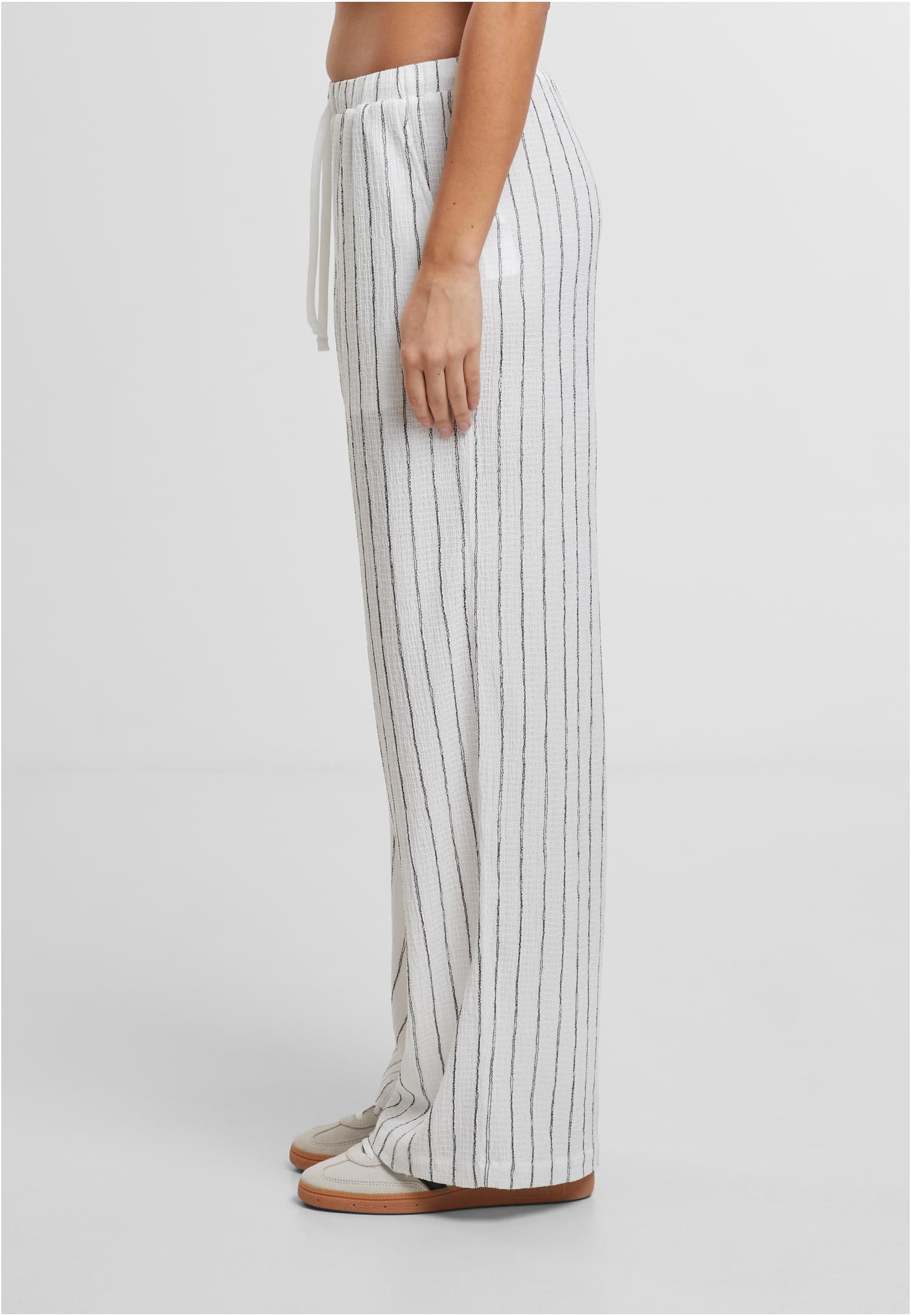 Ladies Structured Striped Relaxed Fit Pants offwhite/black XS - variant image 1