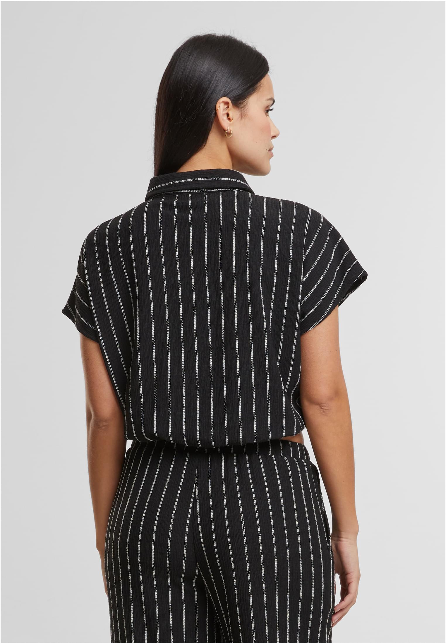 Blouses structurées rayées nouées femme 3XL noir/blanc cassé
 - variant image 1