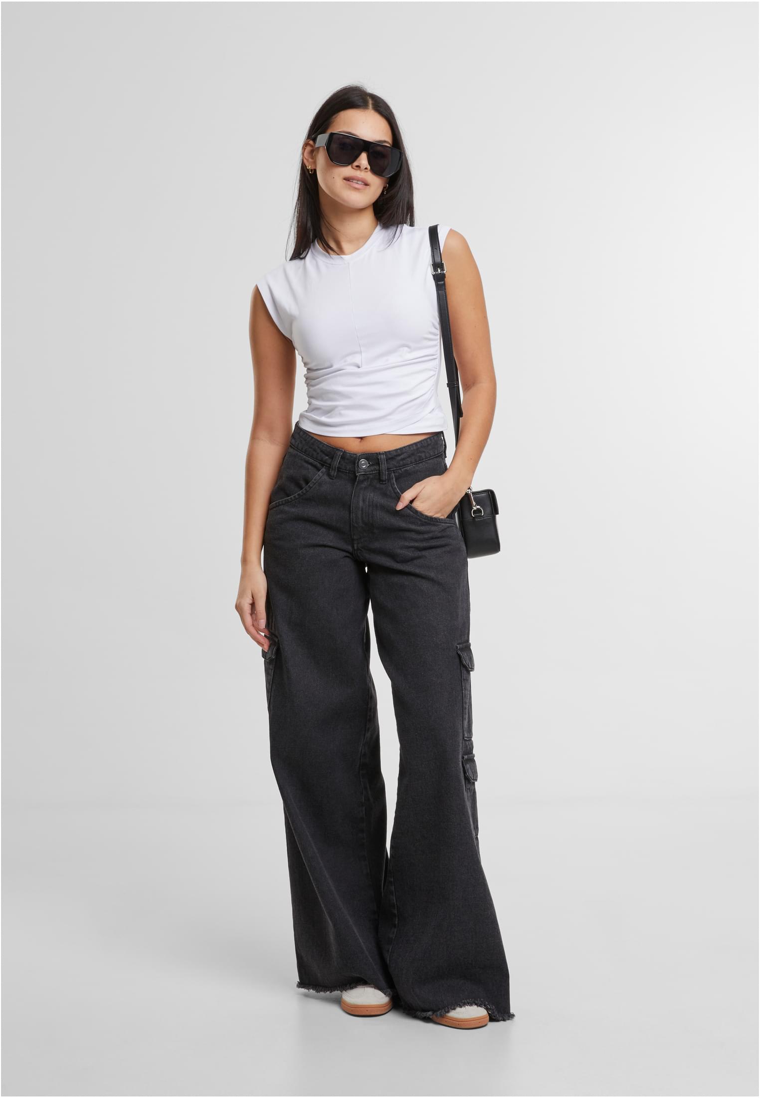 Femmes Top Court Enroulé Blanc 3XL
 - variant image 2