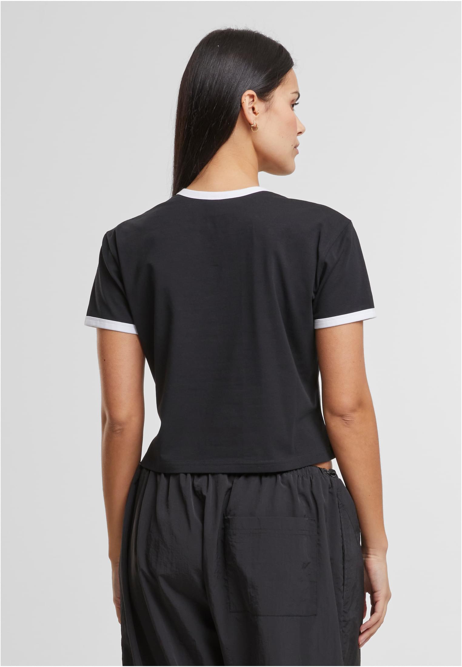 Ladies Contrast Retro T-Shirt black/white 3XL - variant image 1