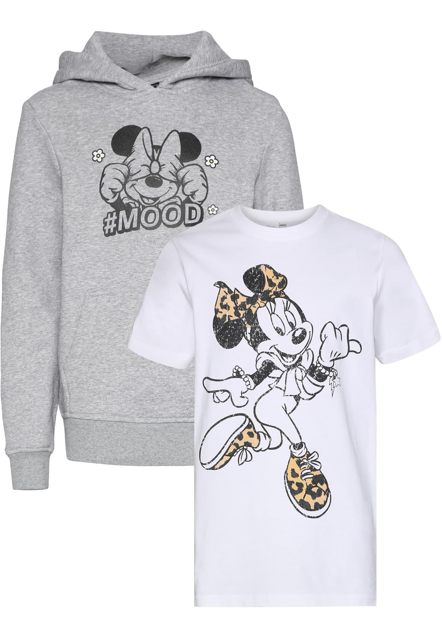 T-Shirt & Hoody 2 Pack - Minnie Mouse white+heathergrey 110/116 - variant image 5
