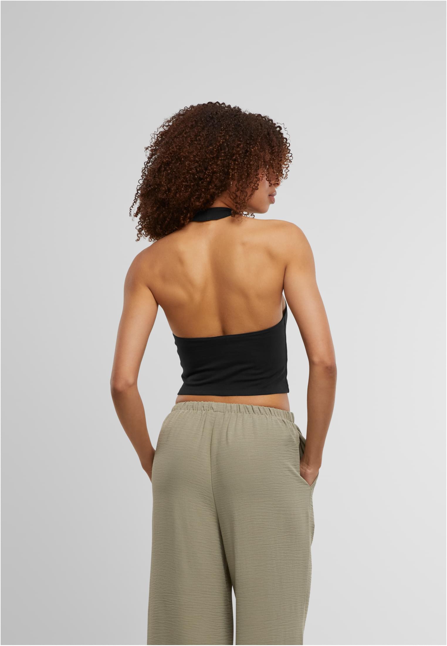 Ladies Basic Neckholder Jersey Top black 3XL - variant image 1