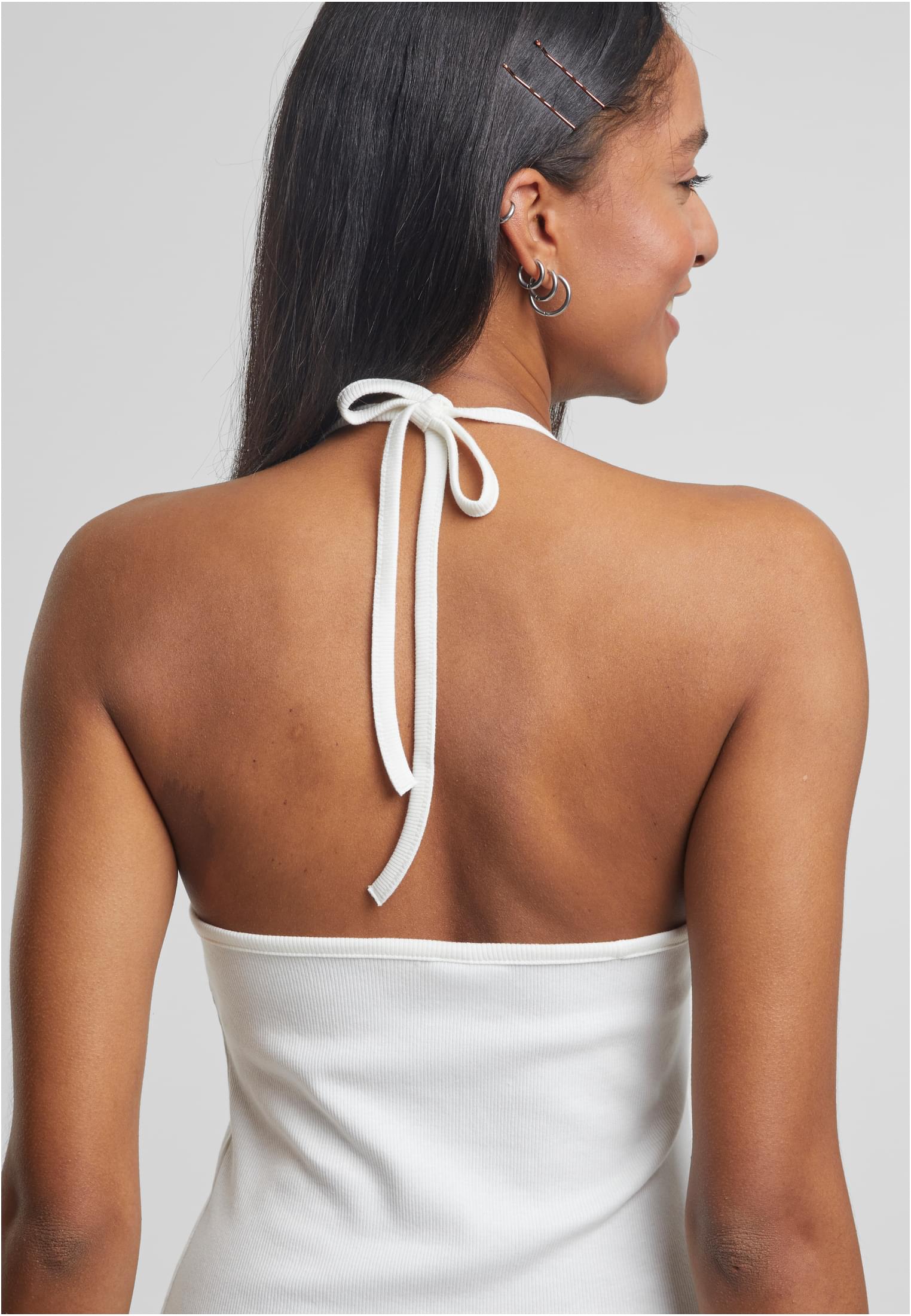 Ladies Rib Jersey Neckholder Dress offwhite 3XL - variant image 5