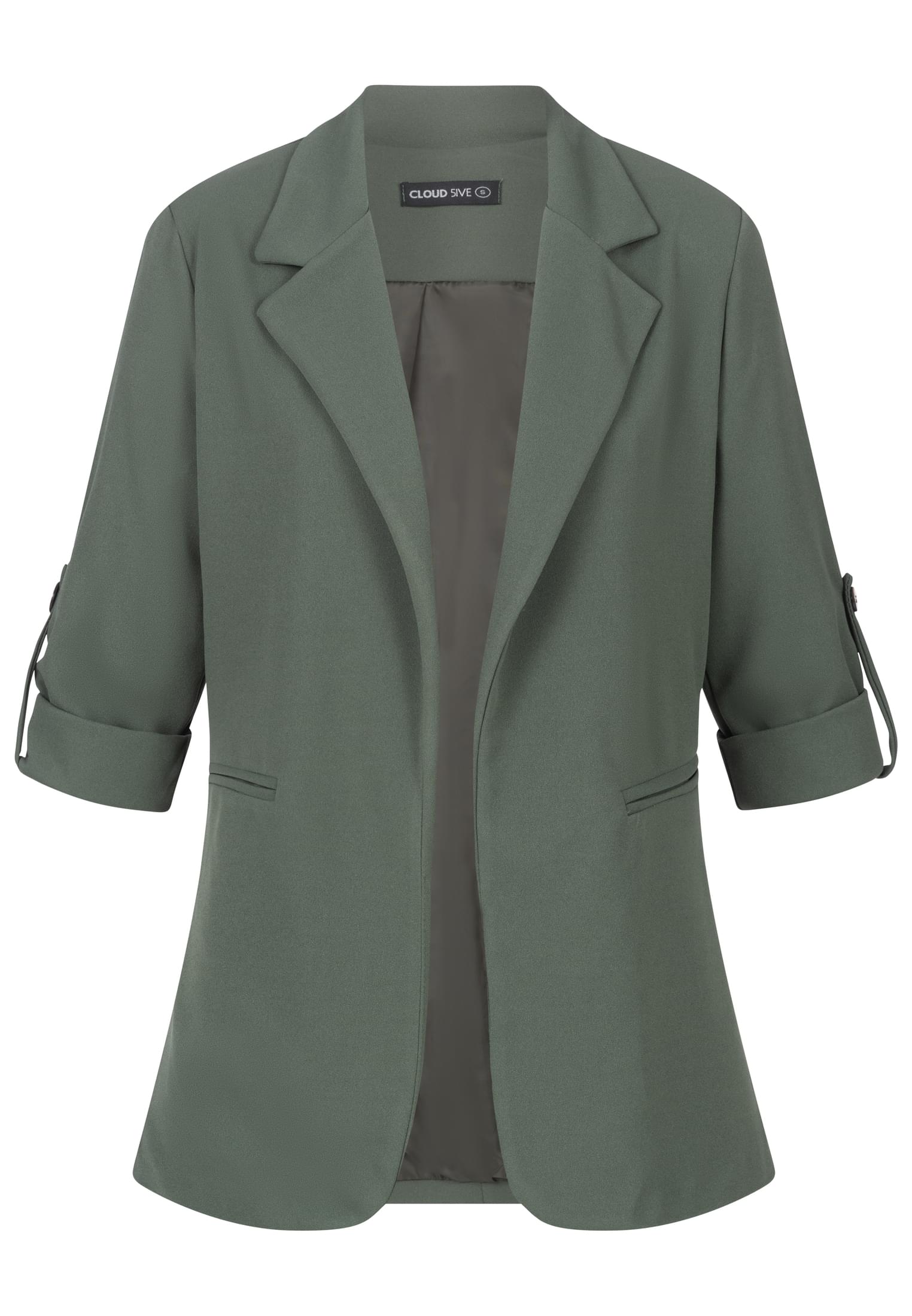 Turn-Up 3/4 Sleeve Blazer military green L - variant image 6
