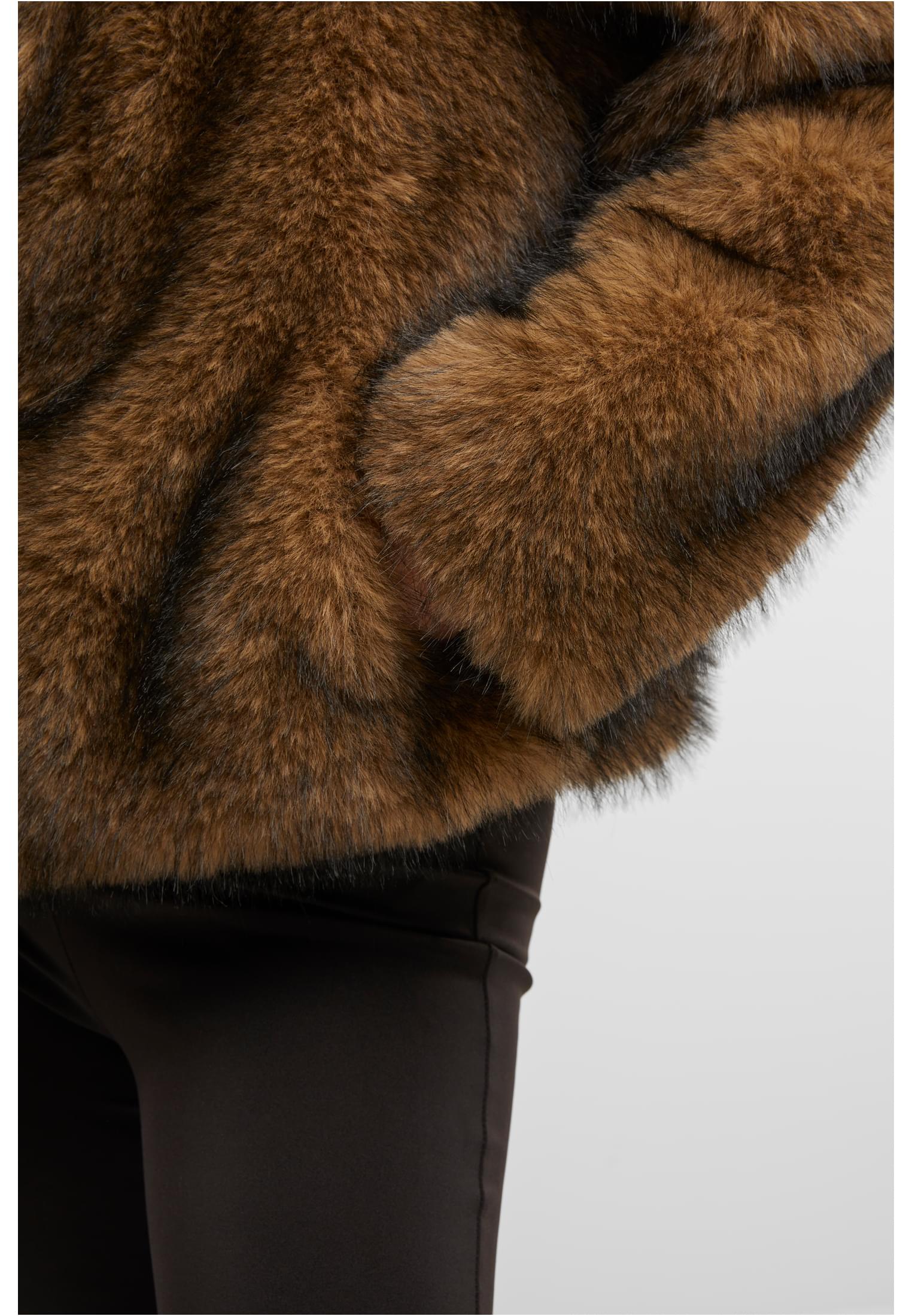 Ladies Short Faux Fur Jacket brown/black 3XL - variant image 3