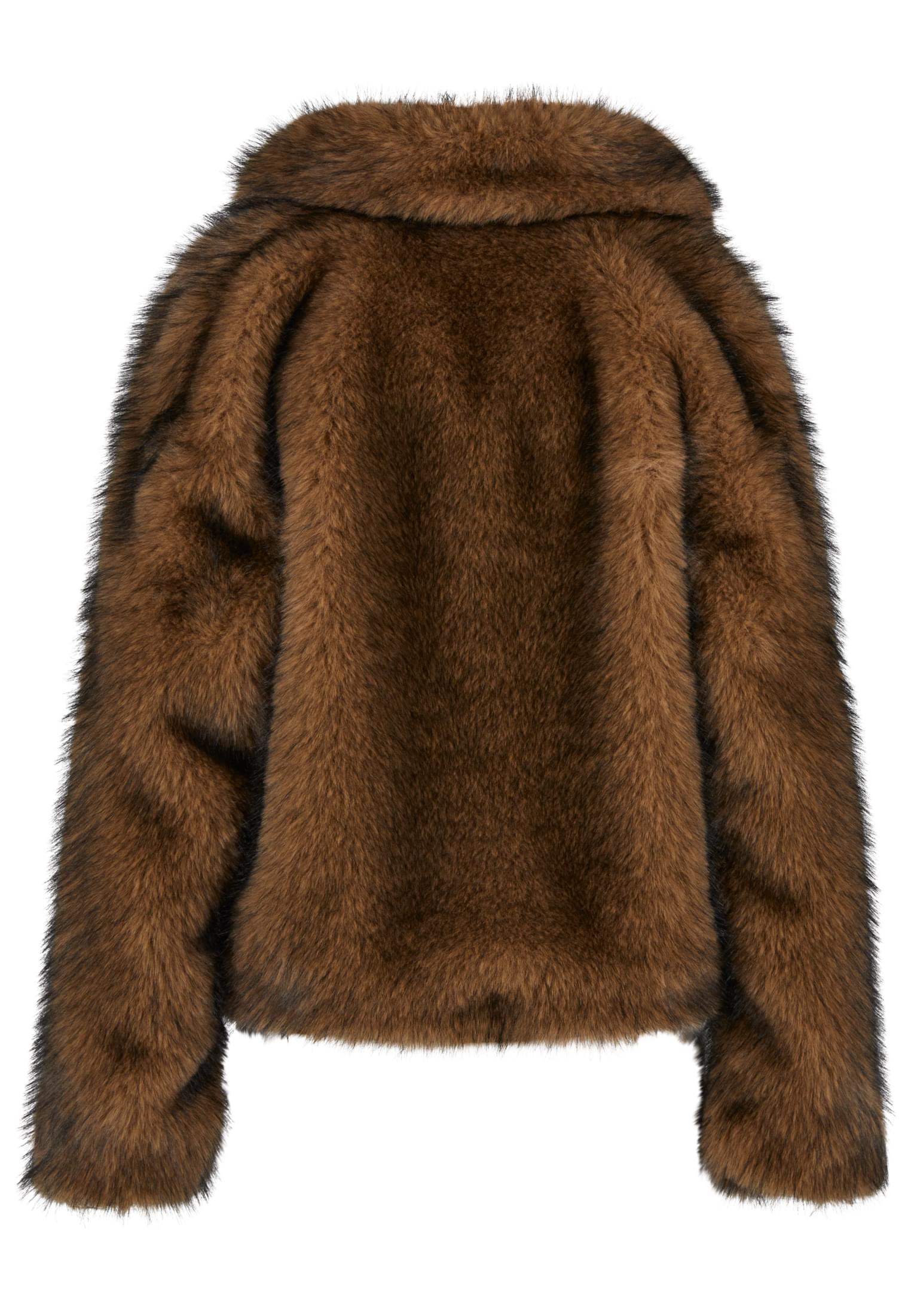 Ladies Short Faux Fur Jacket brown/black 3XL - variant image 5
