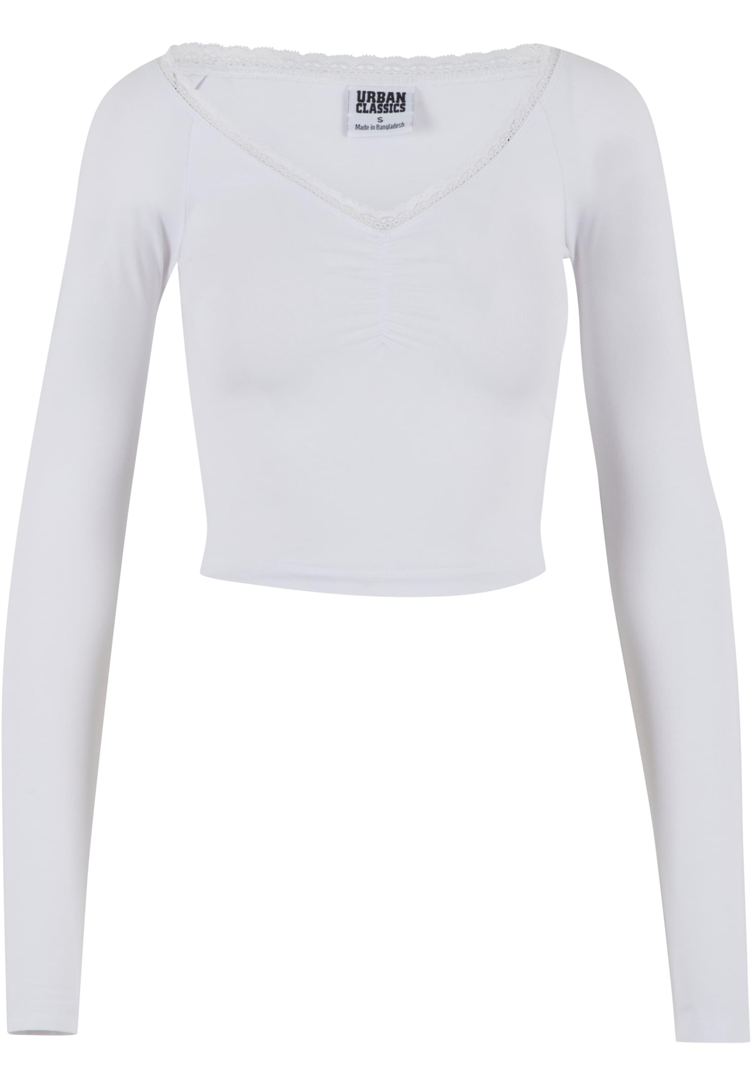Ladies Short Lognsleeve Lace Shirt white 3XL - variant image 4