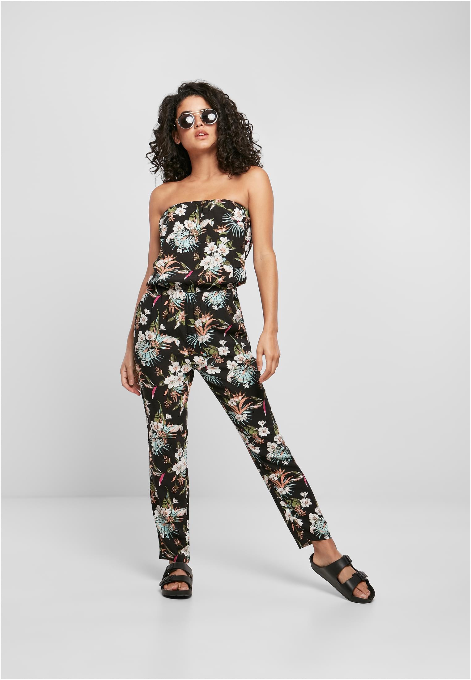 Ladies Viscose Bandeau Jumpsuit black tropical 3XL - variant image 4