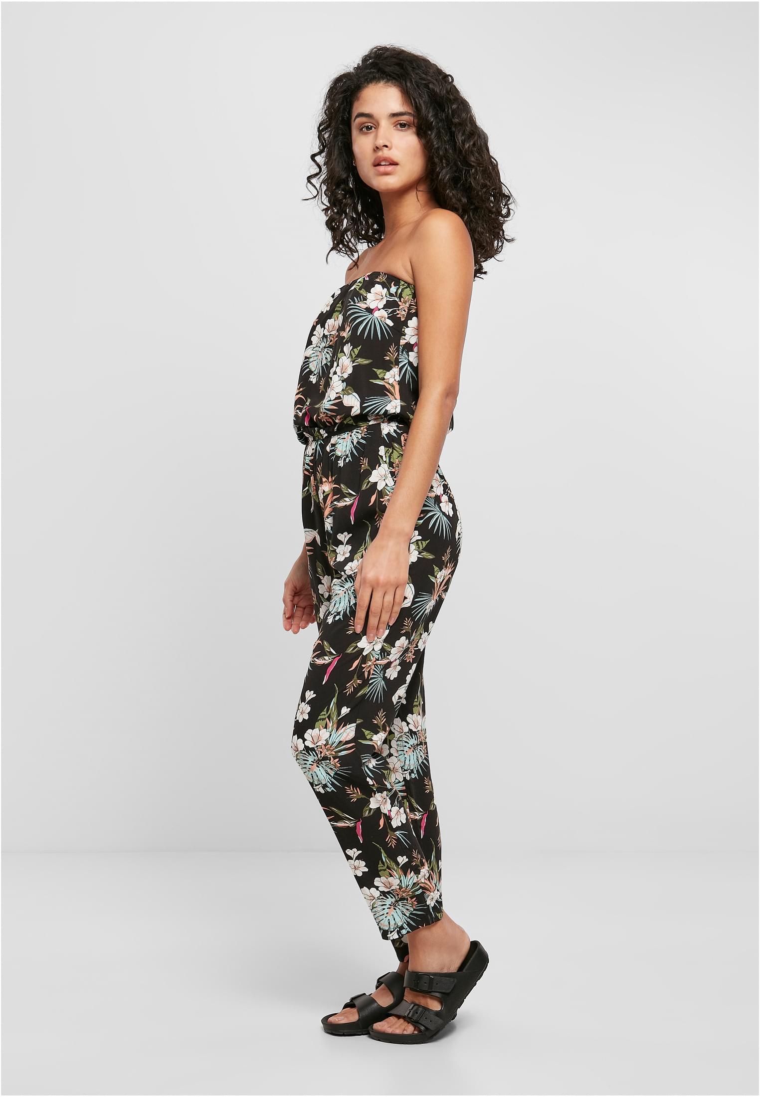 Ladies Viscose Bandeau Jumpsuit black tropical 3XL - variant image 1