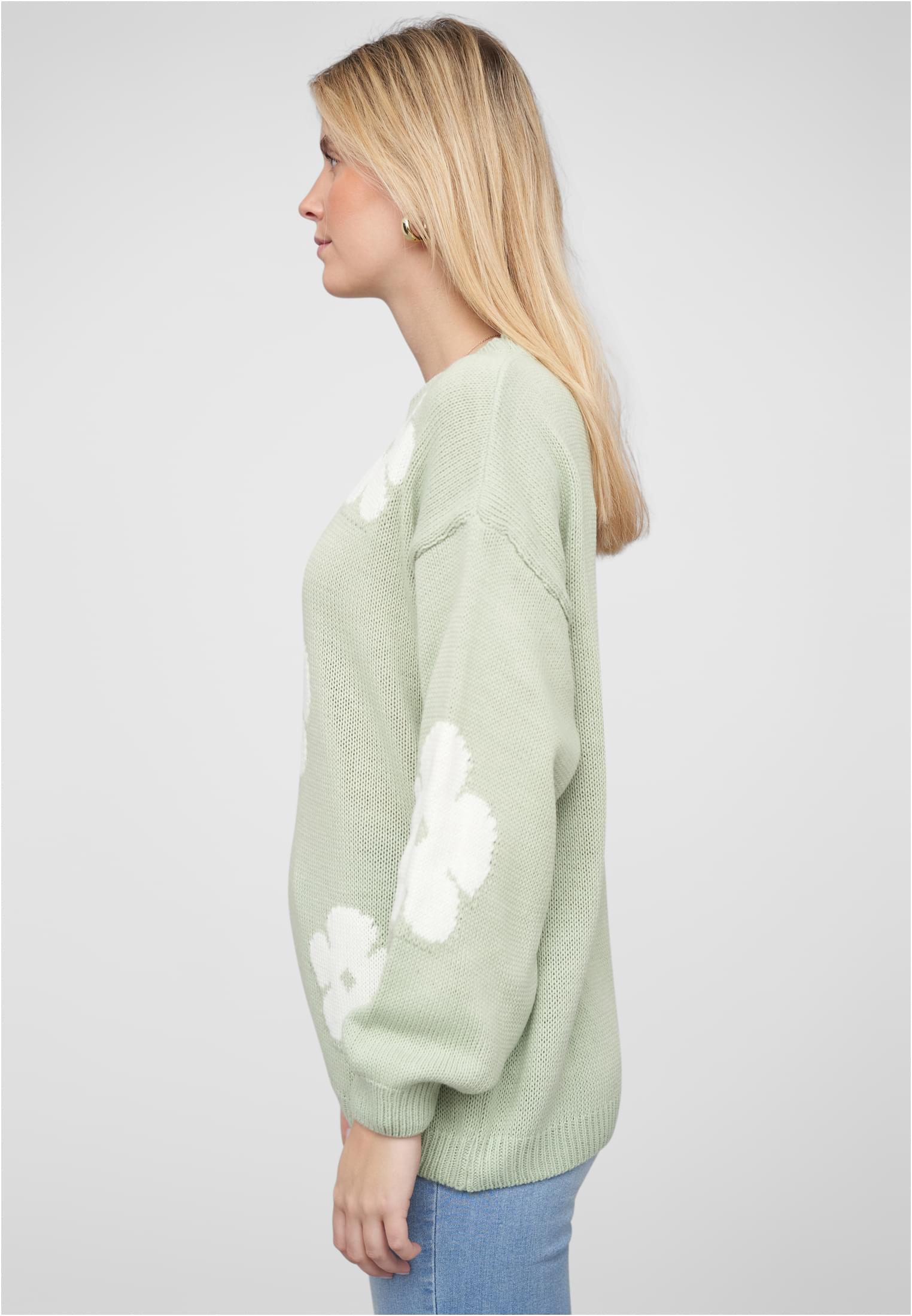 Cloud 5ive Crewneck Knit Sweater with Flowers coral/offwhite L - alternate variant 1