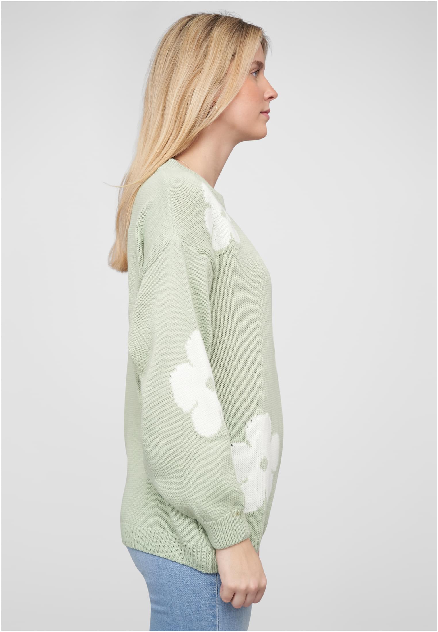 Cloud 5ive Crewneck Knit Sweater with Flowers coral/offwhite L - variant image 1