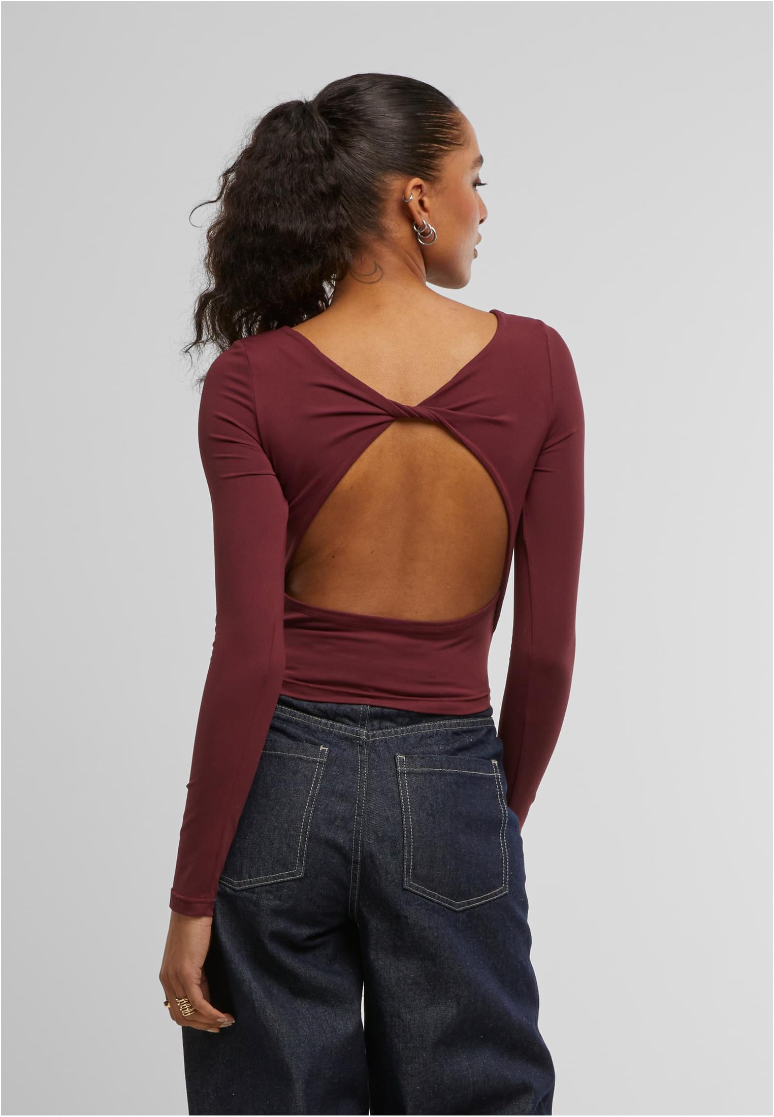 Ladies Slim Fit Longsleeve cherry L - variant image 1