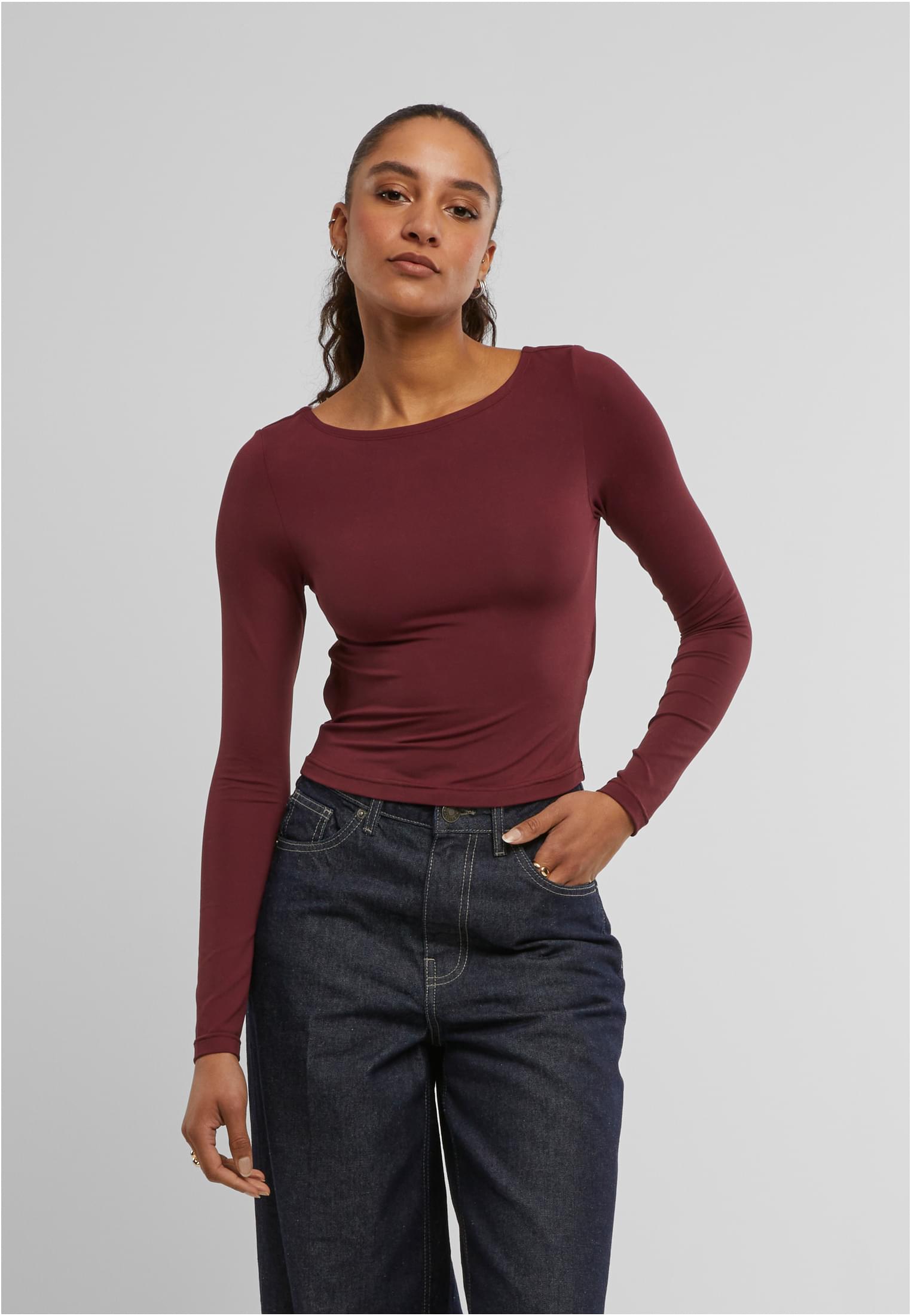Ladies Slim Fit Longsleeve cherry L - alternate variant 2