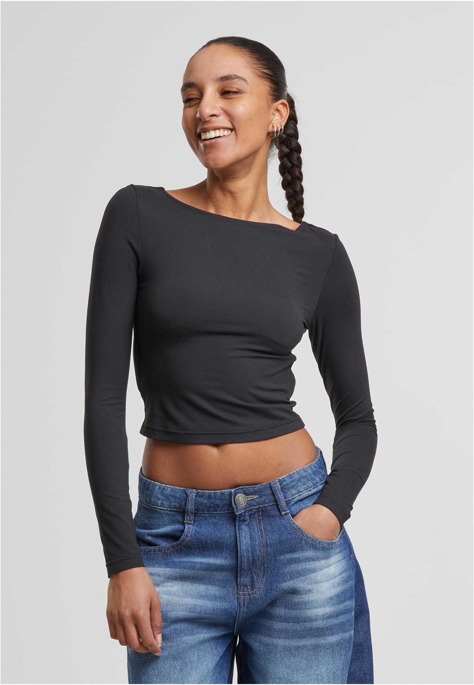 Ladies Slim Fit Longsleeve black L - alternate variant 1