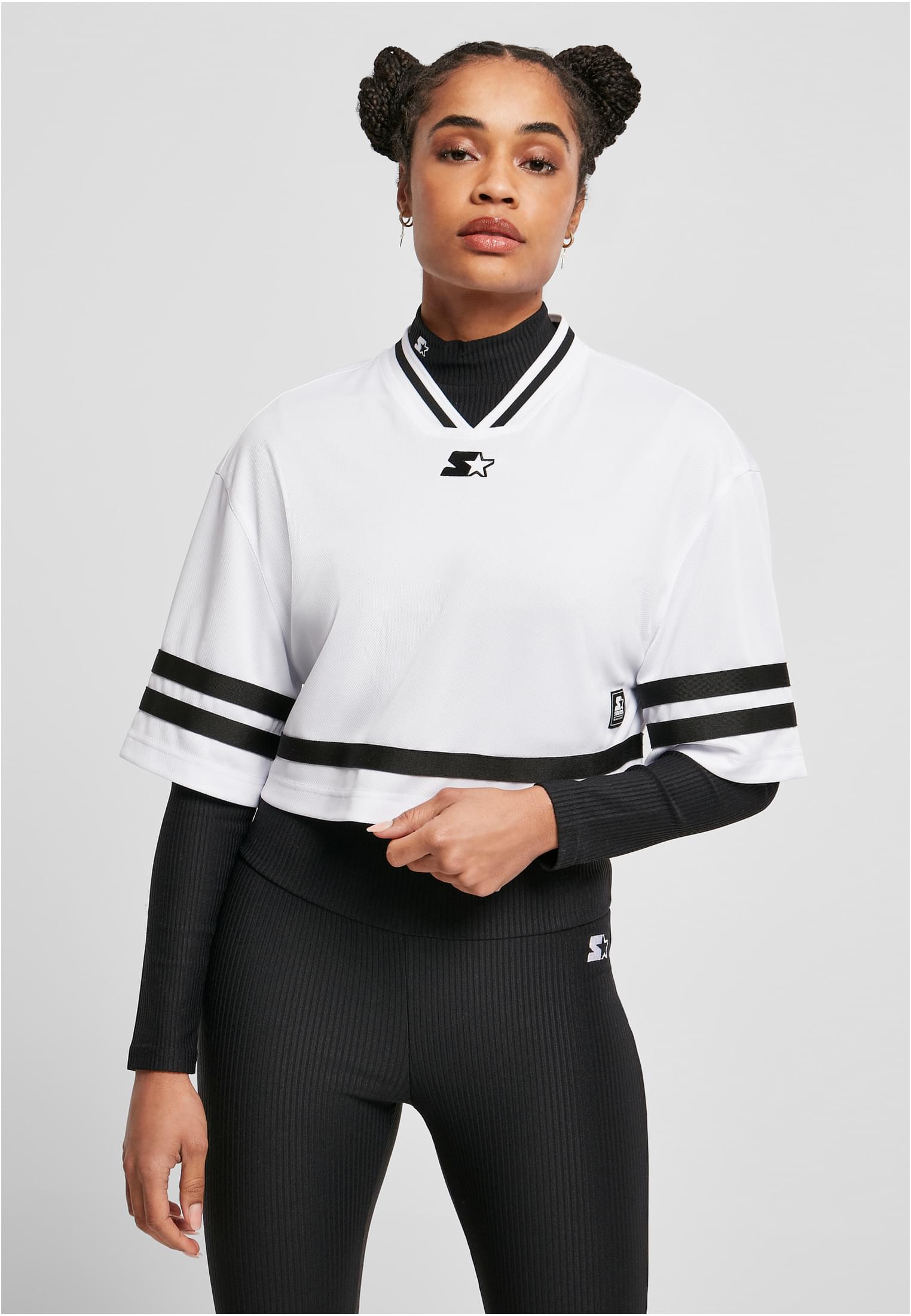 Ladies Starter Cropped Mesh Jersey black/white L - alternate variant 1