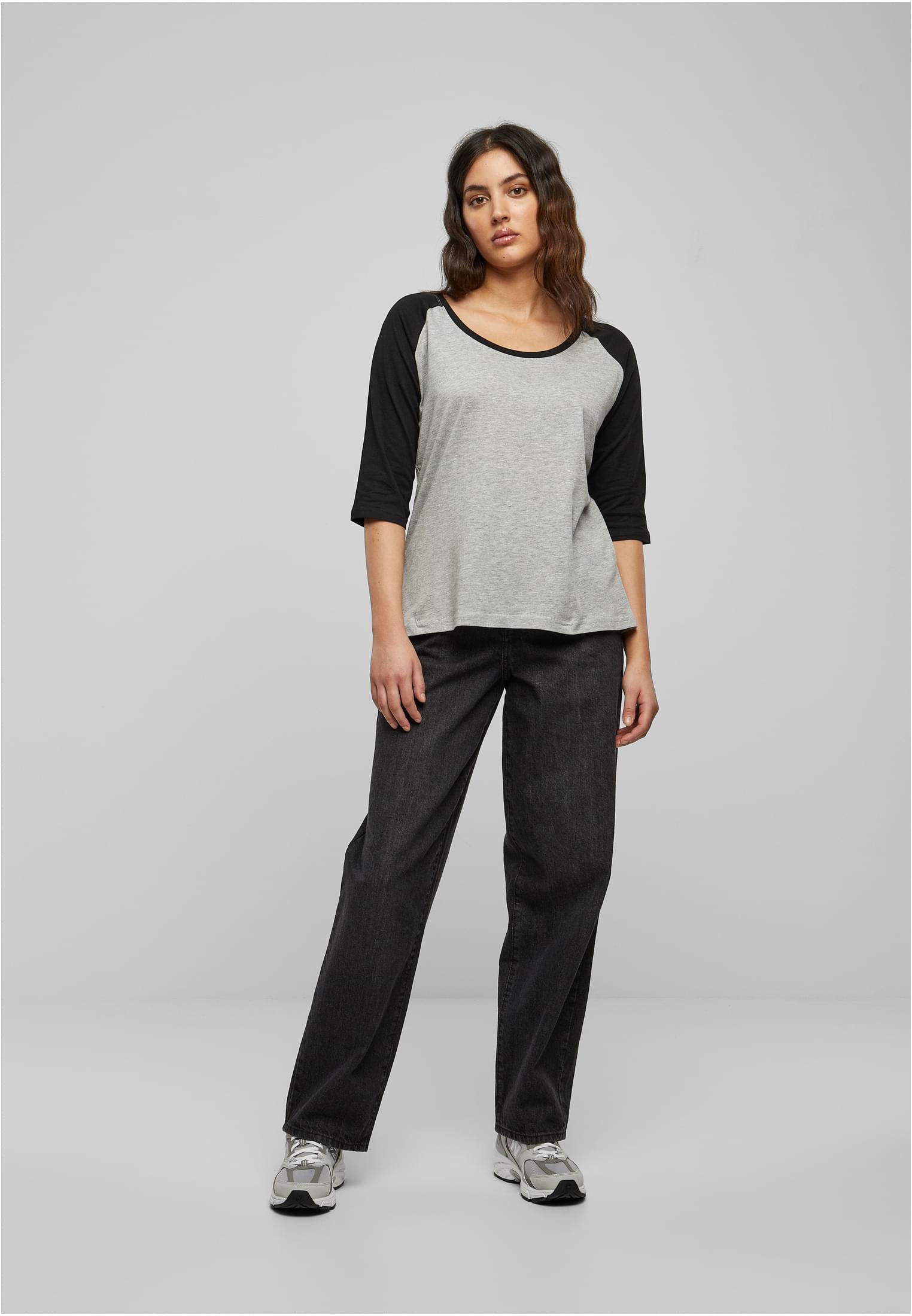 Ladies 3/4 Contrast Raglan Tee gry/blk L - variant image 4