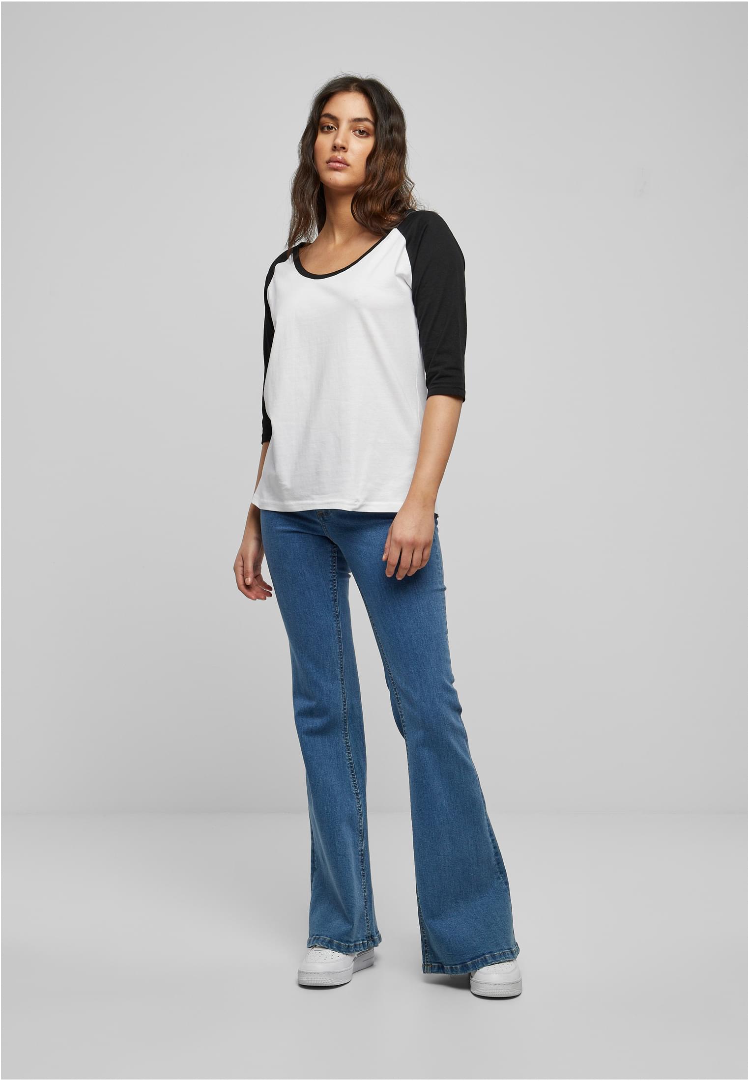 Femmes T-shirt Raglan contraste blanc/noir L
 - variant image 4