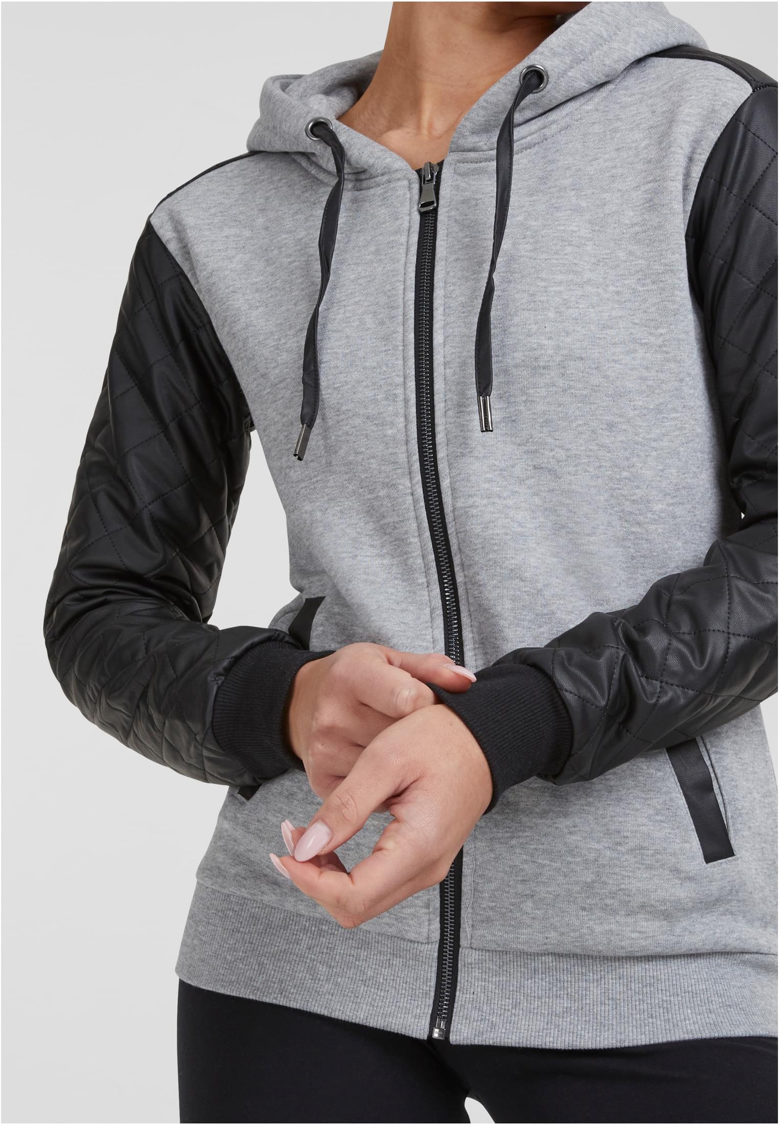 Gilet en cuir synthétique diamanté femme zip capuche gry/blk L
 - variant image 5