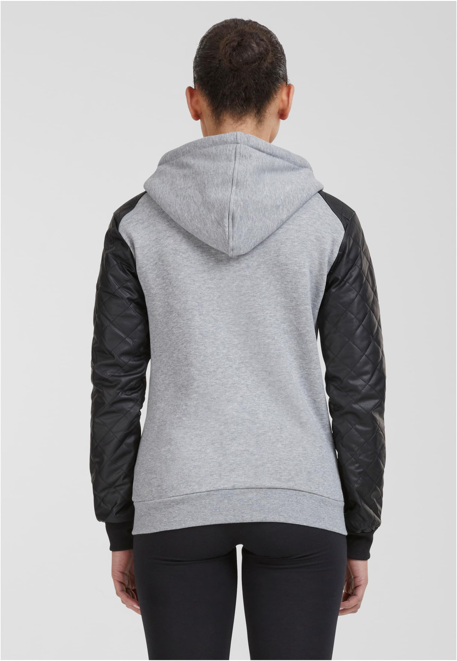 Gilet en cuir synthétique diamanté femme zip capuche gry/blk L
 - variant image 1