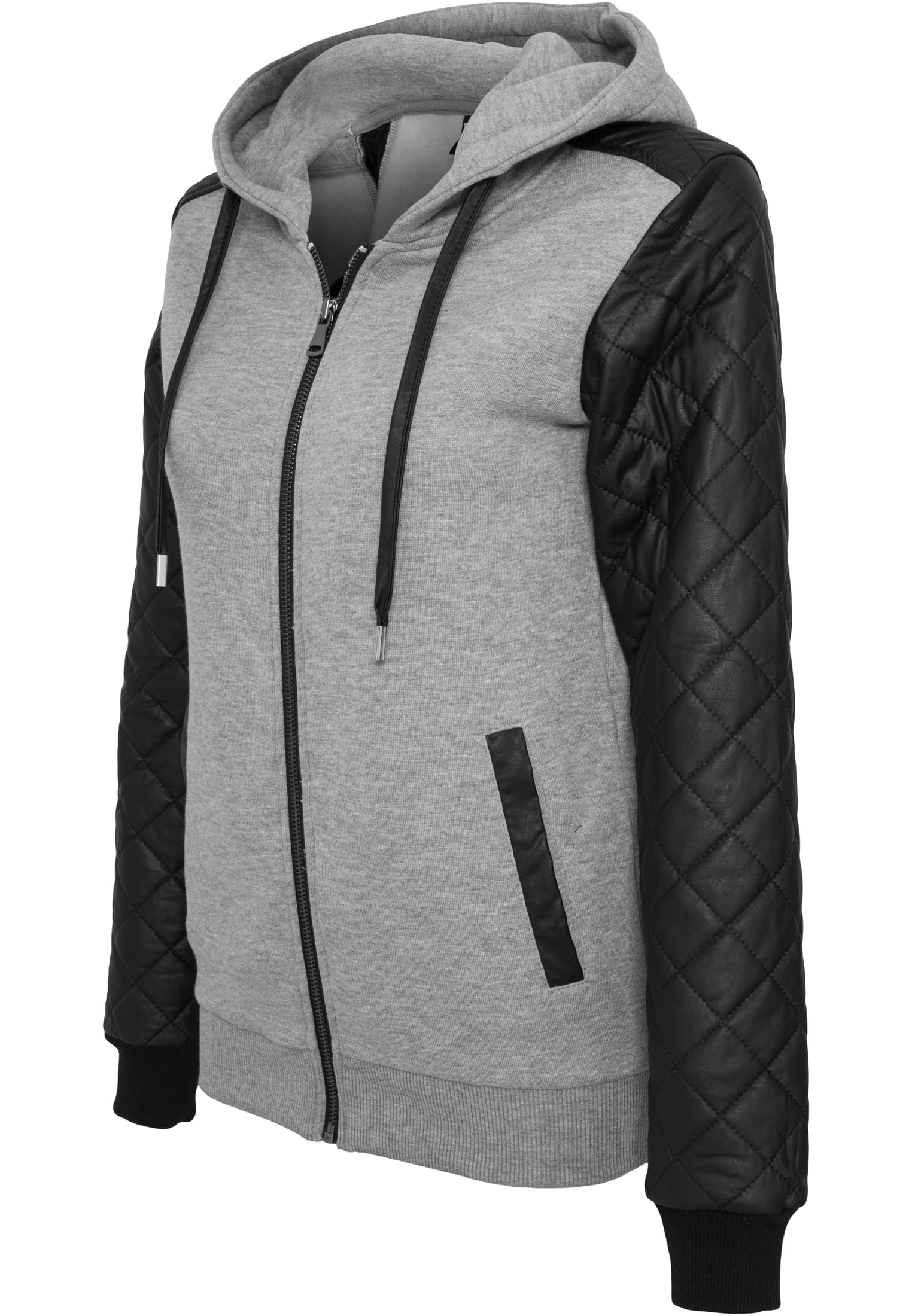 Gilet en cuir synthétique diamanté femme zip capuche gry/blk L
 - variant image 10
