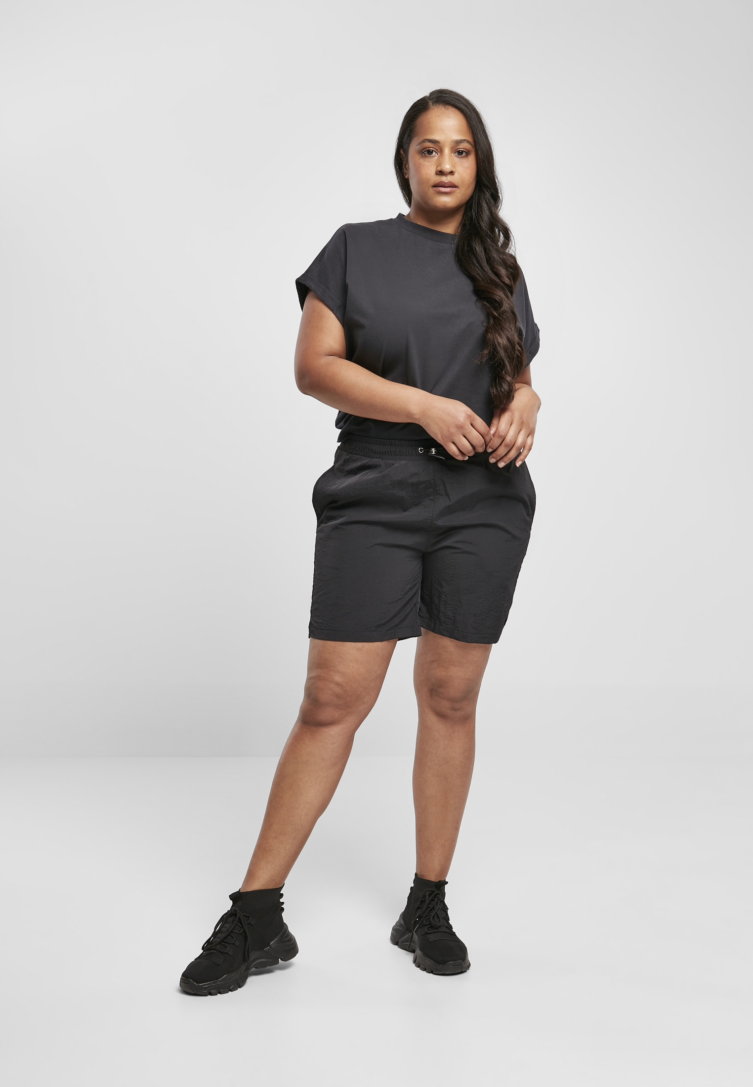 Frauen Falten Nylon Shorts schwarz 3XL
 - variant image 4