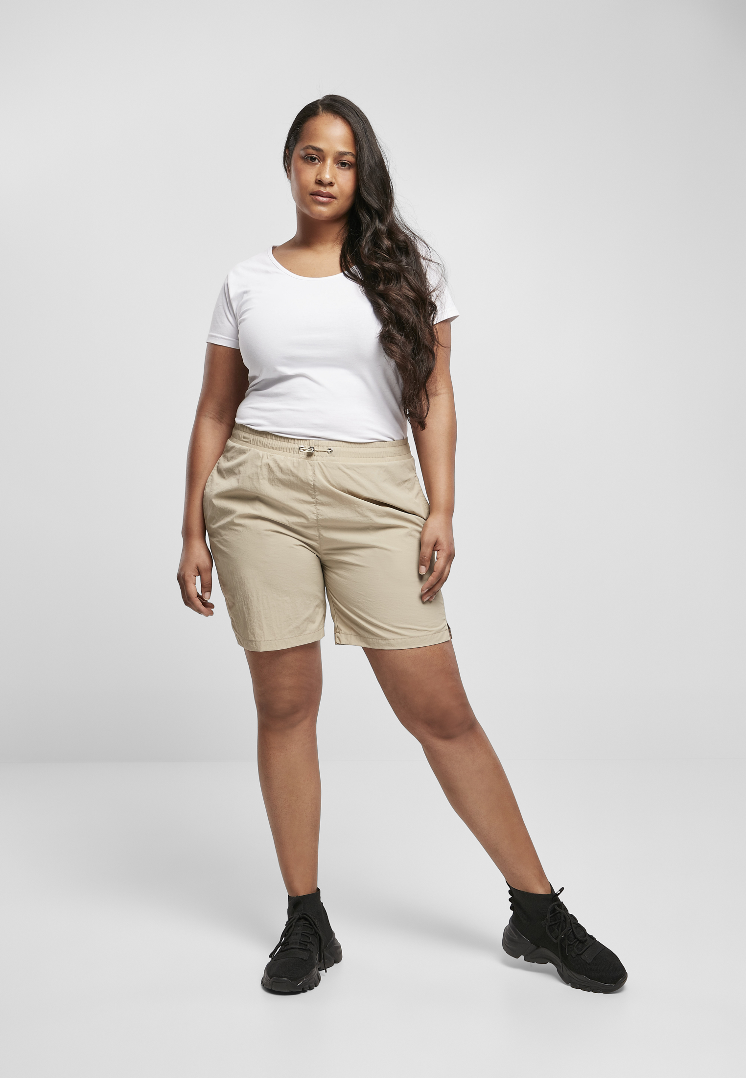 Frauen Falten Nylon Shorts Beton 3XL
 - variant image 4