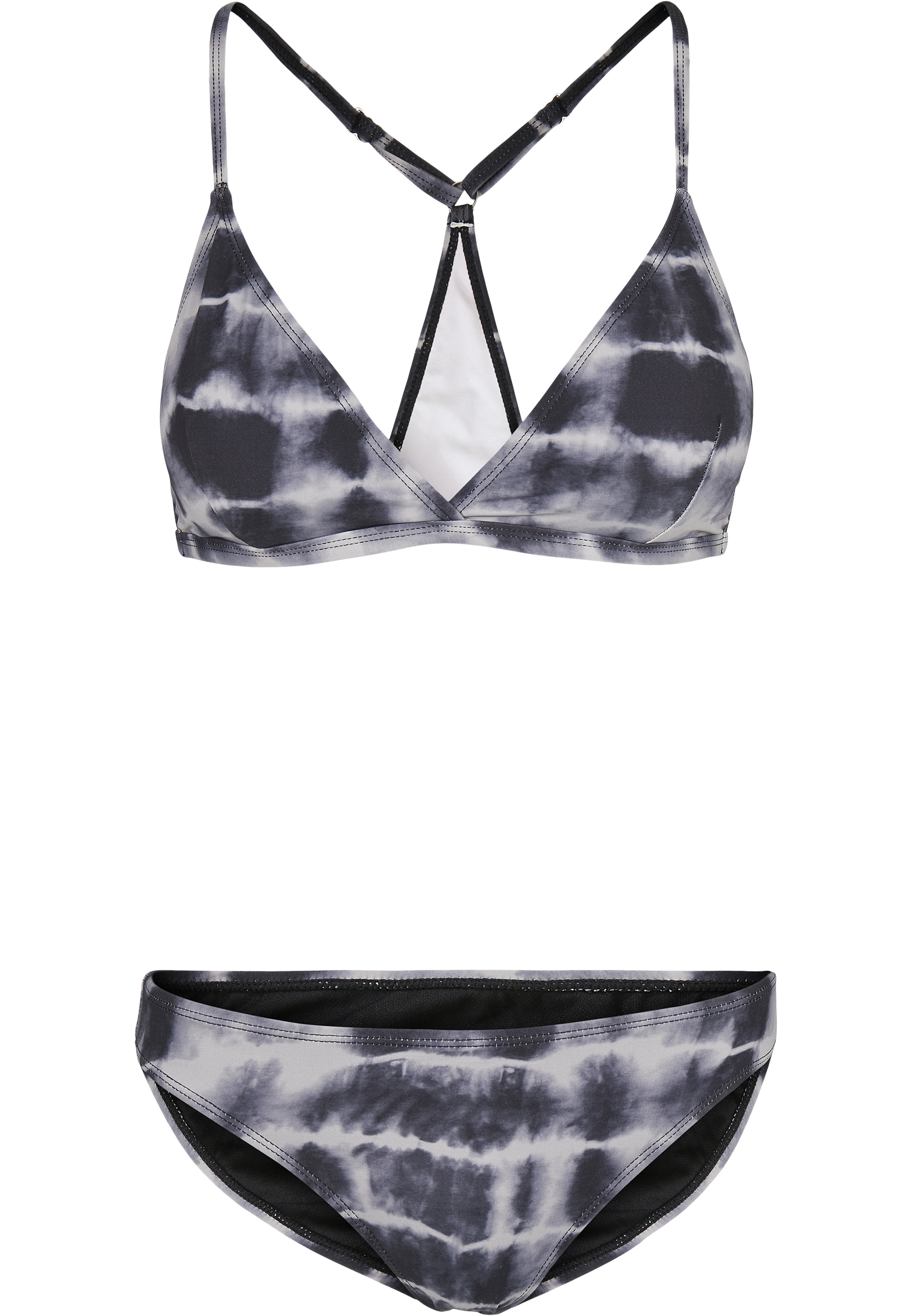 Ladies Tie Dye Triangle Back Bikini  black/white L - variant image 5