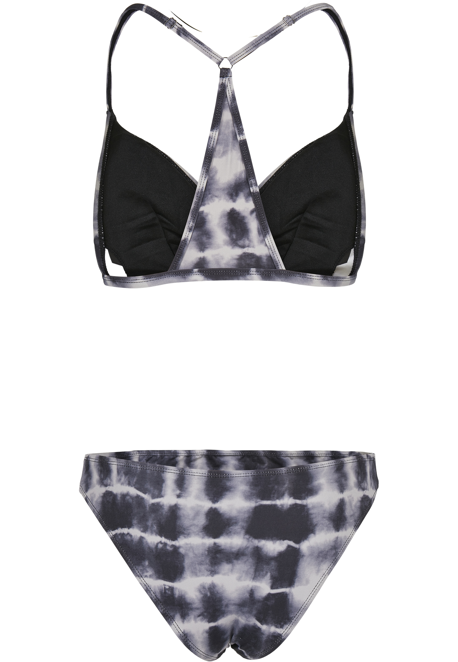 Ladies Tie Dye Triangle Back Bikini  black/white L - variant image 6
