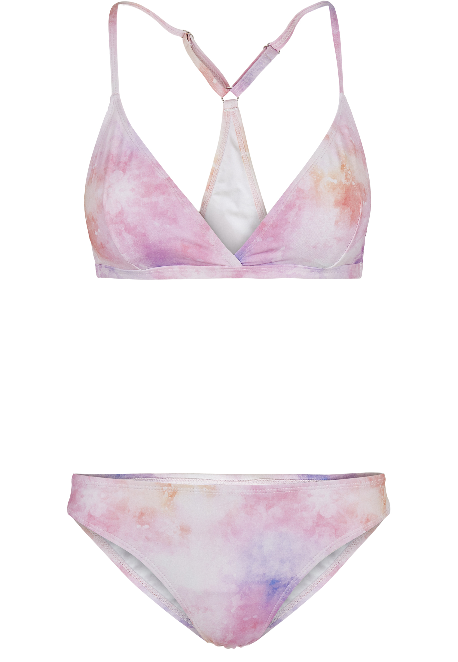 Ladies Tie Dye Triangle Back Bikini  pink multicolor L - variant image 5