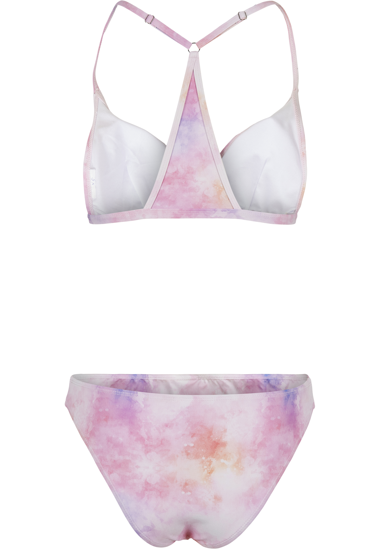 Ladies Tie Dye Triangle Back Bikini  pink multicolor L - variant image 6
