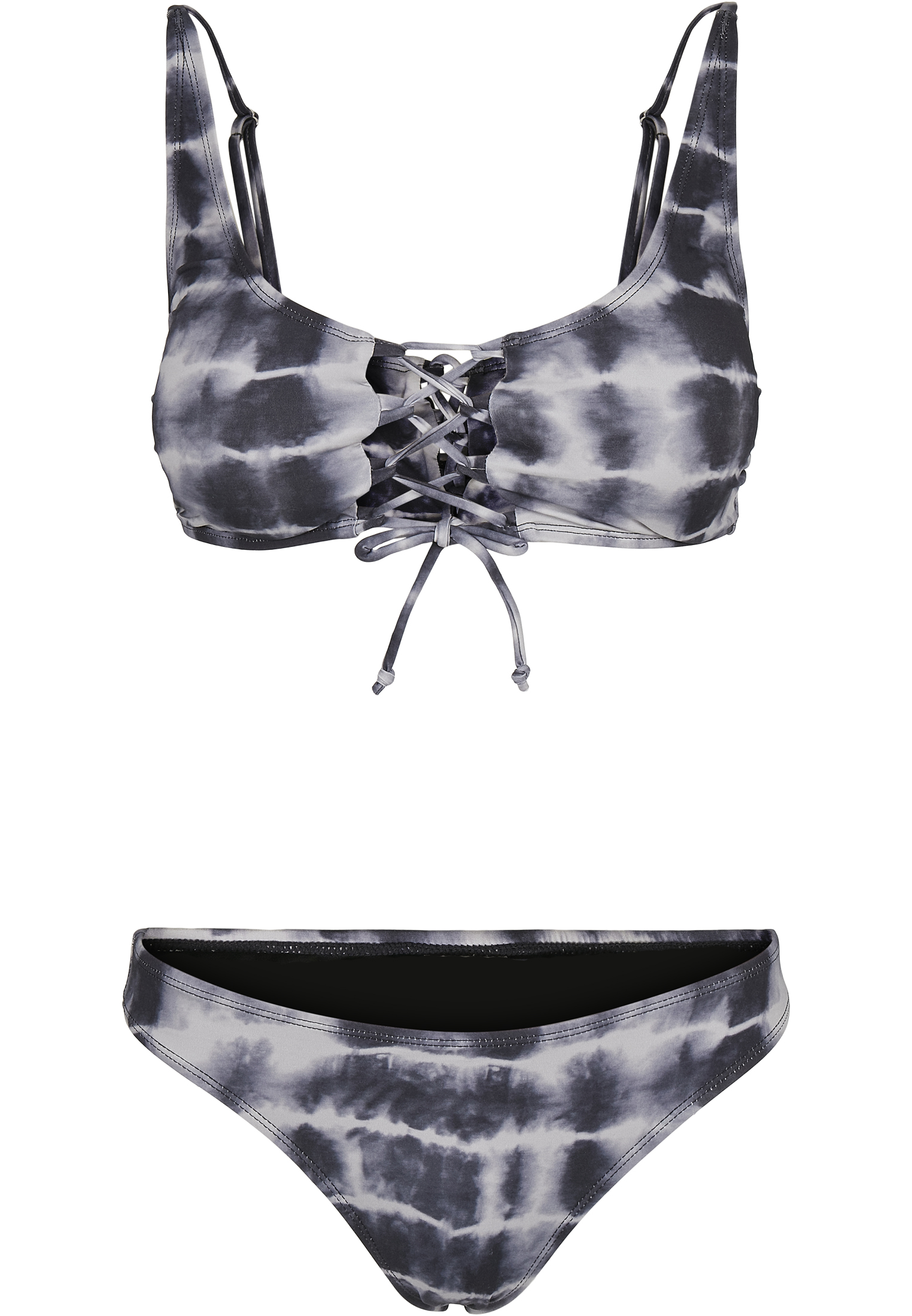 Ladies Lace Up Tie Dye Bikini black/white L - variant image 5