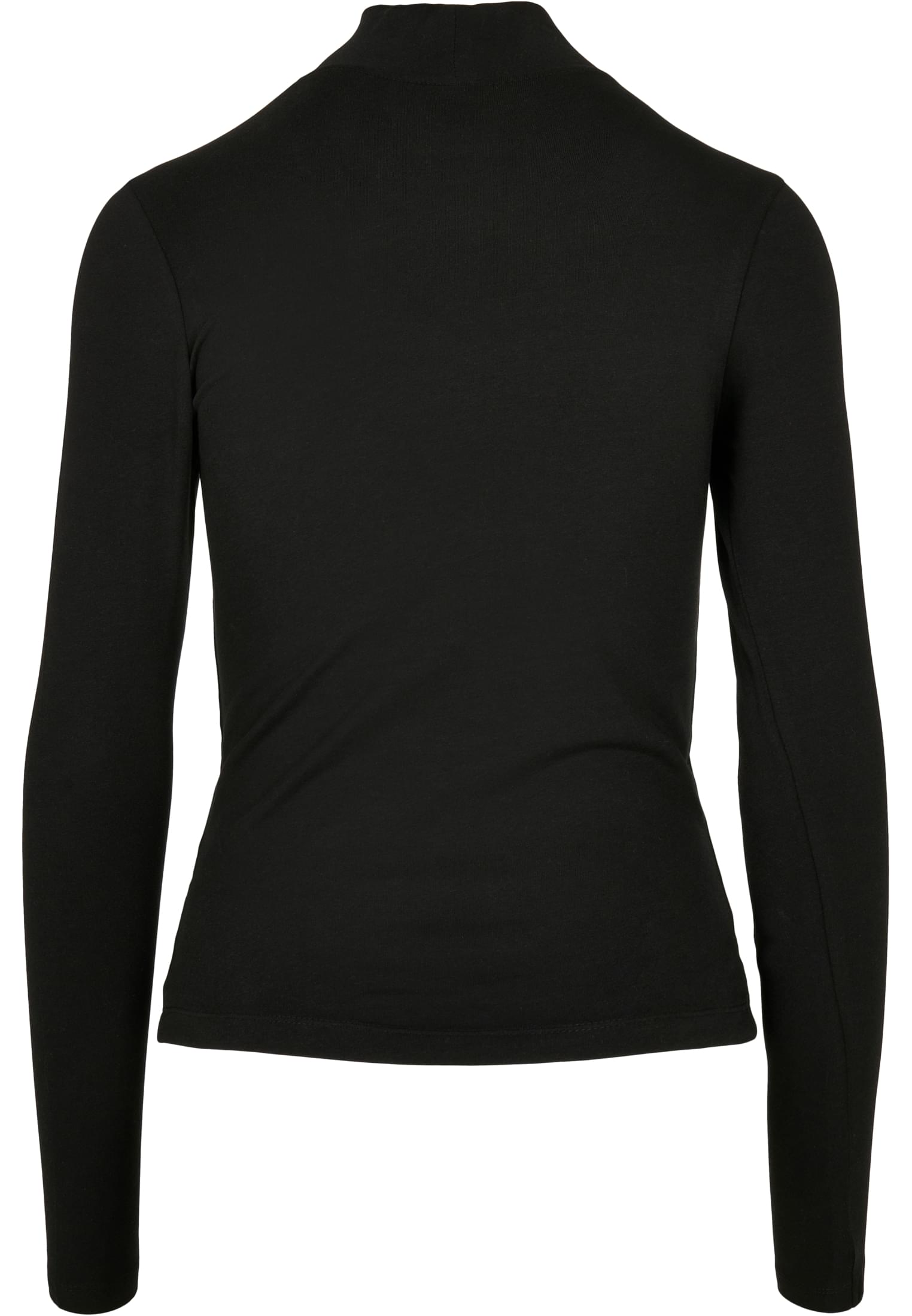 Mujeres Camiseta Cuello Alto Manga Larga Negra 4XL
 - variant image 1