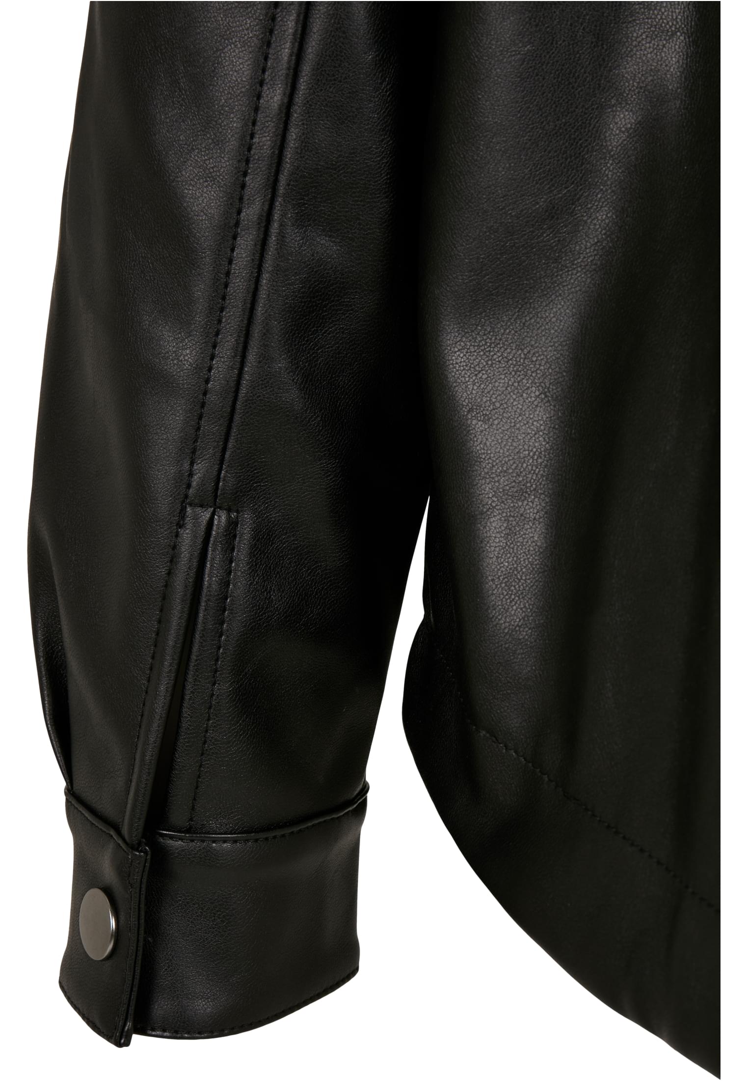 Ladies Faux Leather Overshirt black 3XL - variant image 10