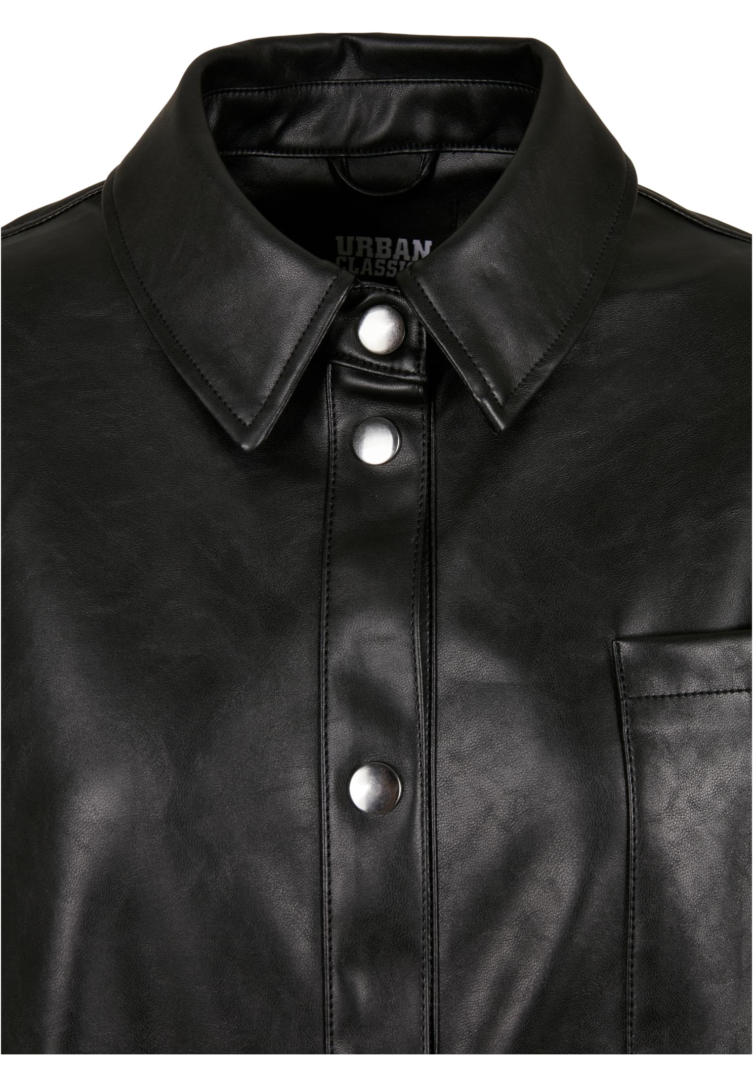 Ladies Faux Leather Overshirt black 3XL - variant image 7