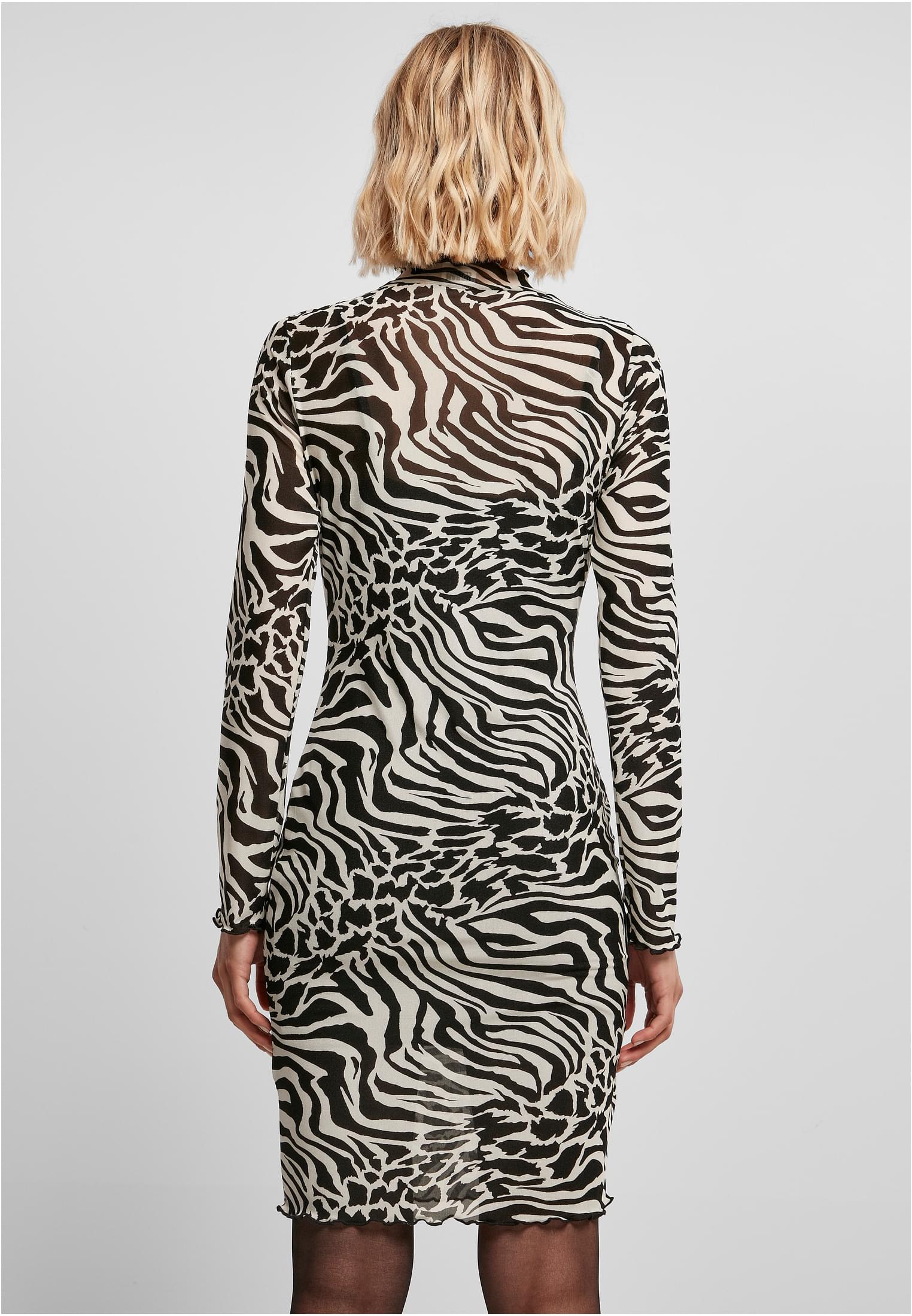 Ladies AOP Double Layer Dress white/black 3XL - variant image 2