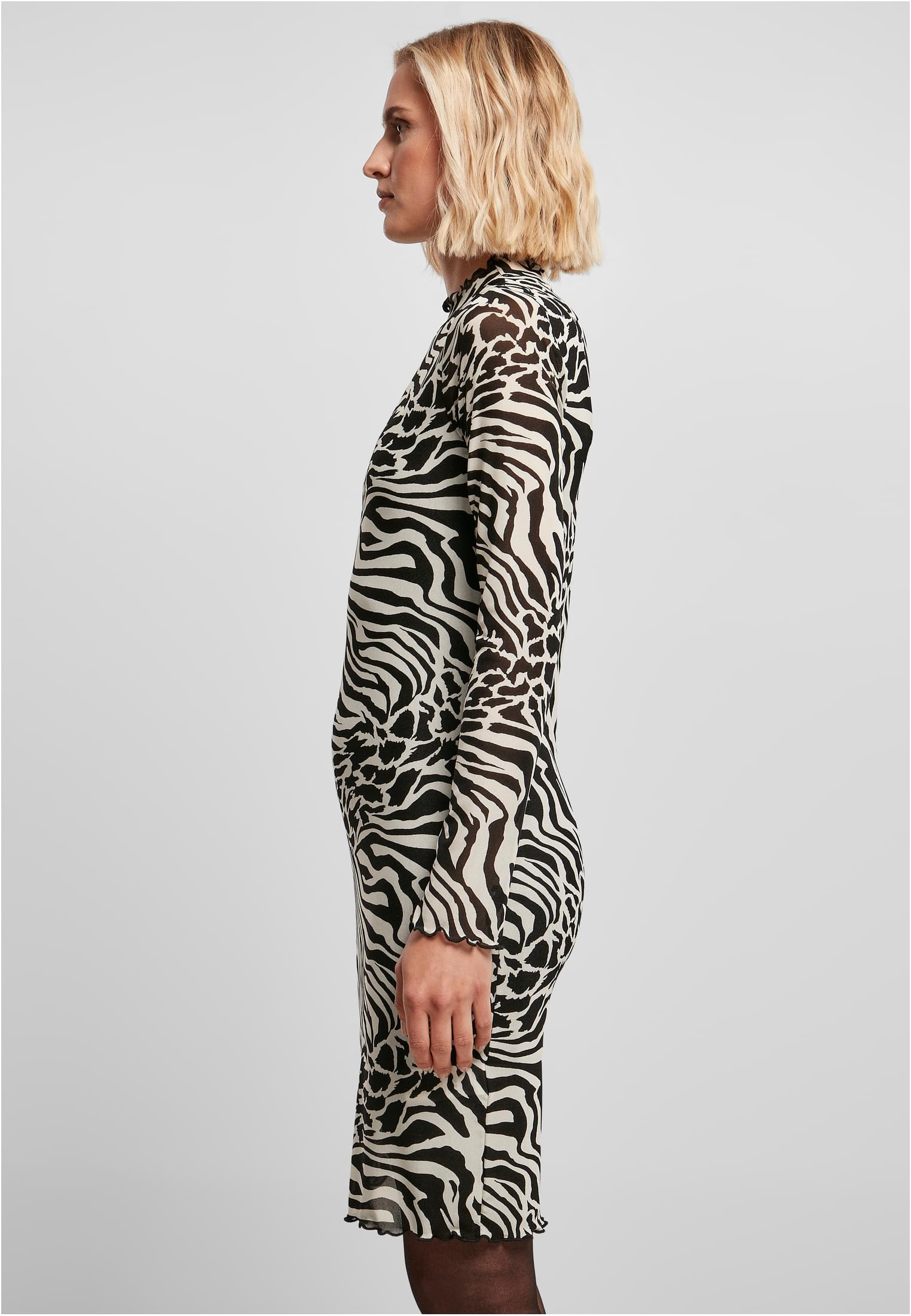 Ladies AOP Double Layer Dress white/black 3XL - variant image 1